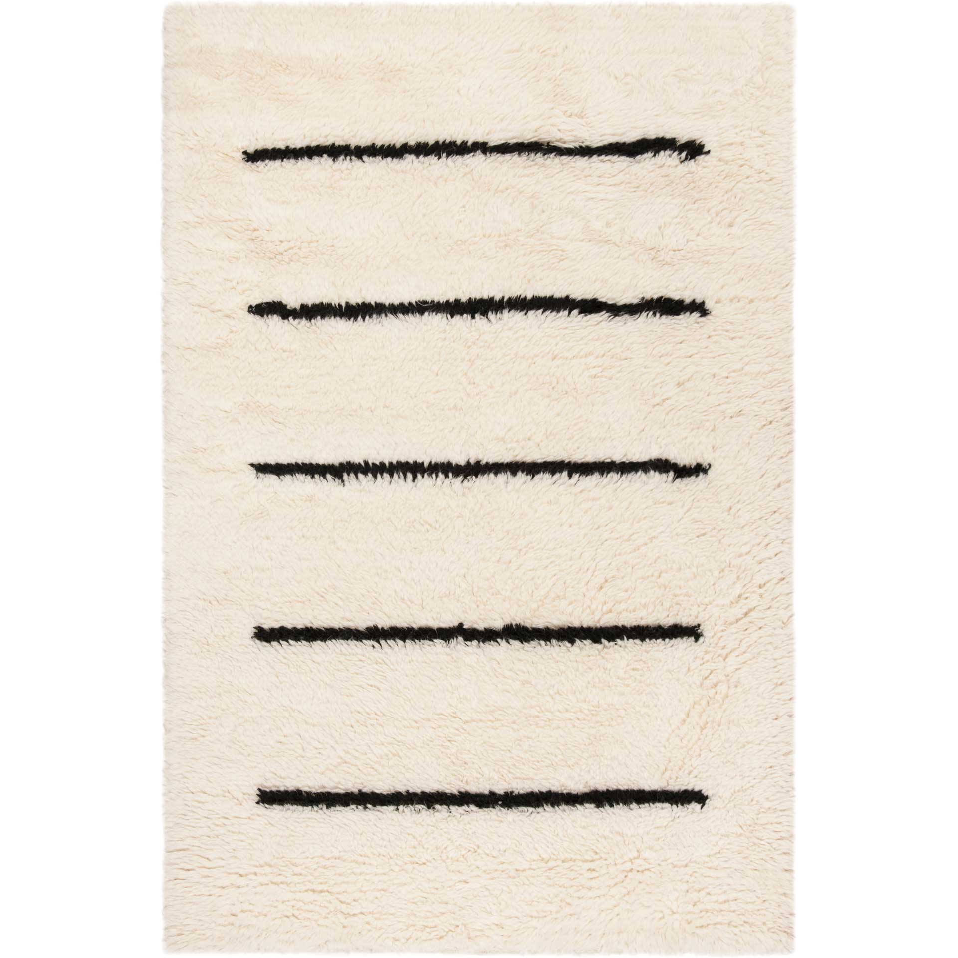 Kenya Stripe Ivory/Black Area Rug - Image 2