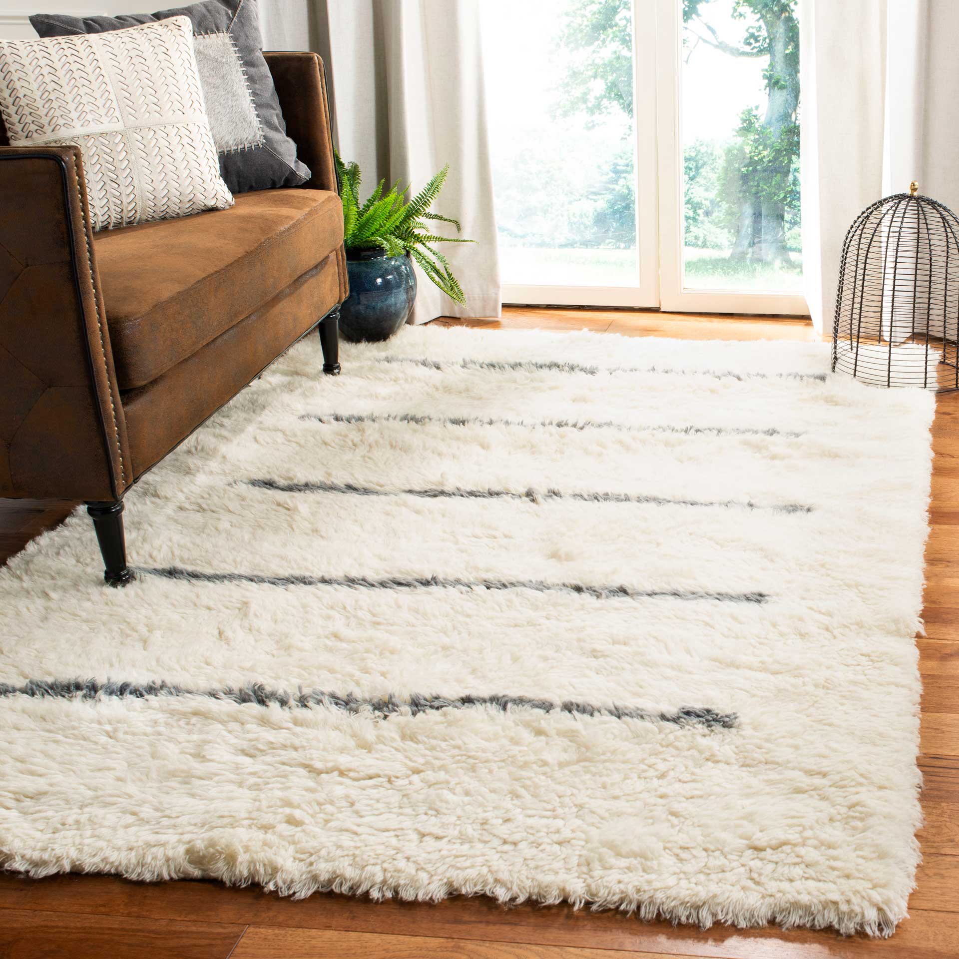 Kenya Stripe Ivory/Gray Area Rug - Image 4