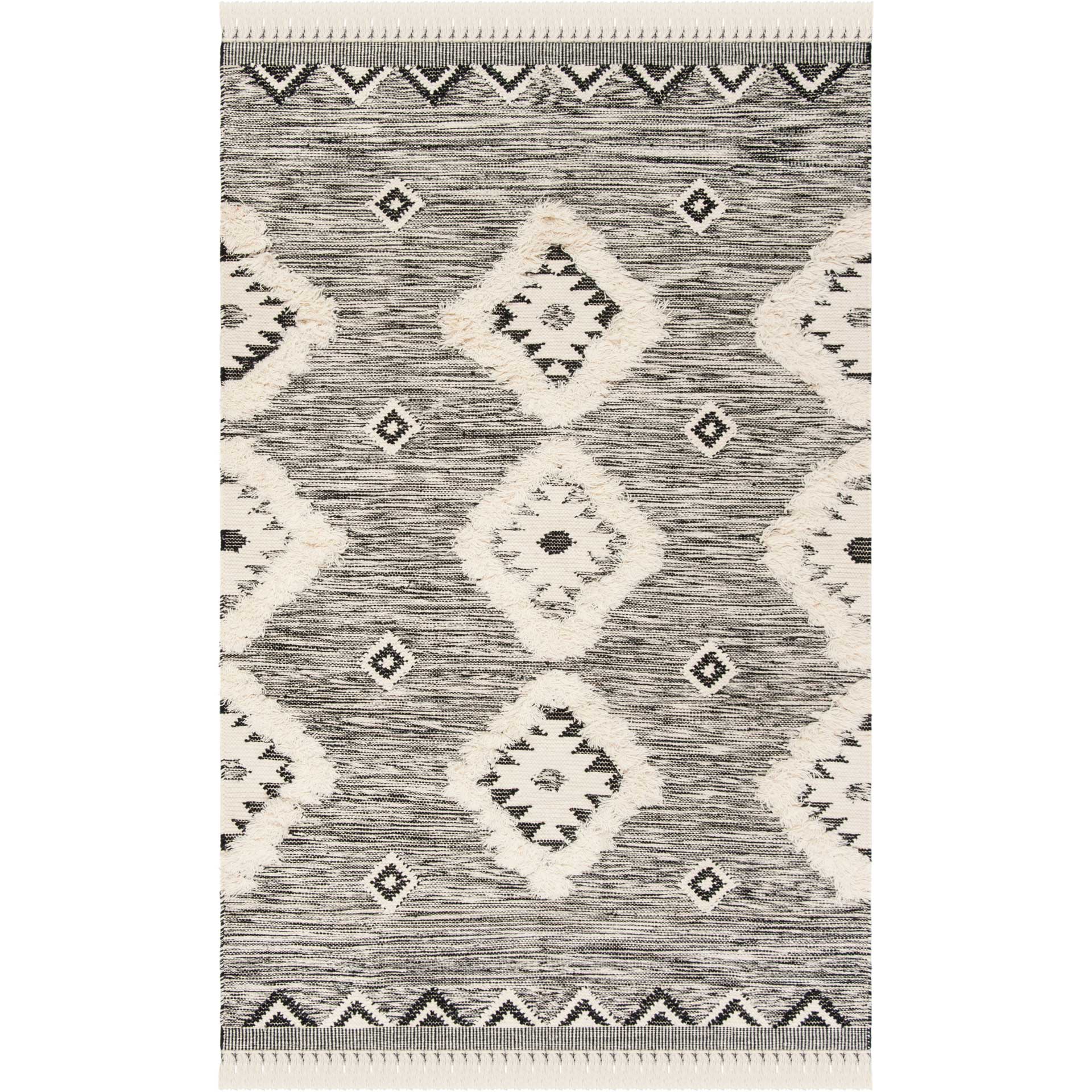 Kenya Tribal Black/Ivory Area Rug - Image 2