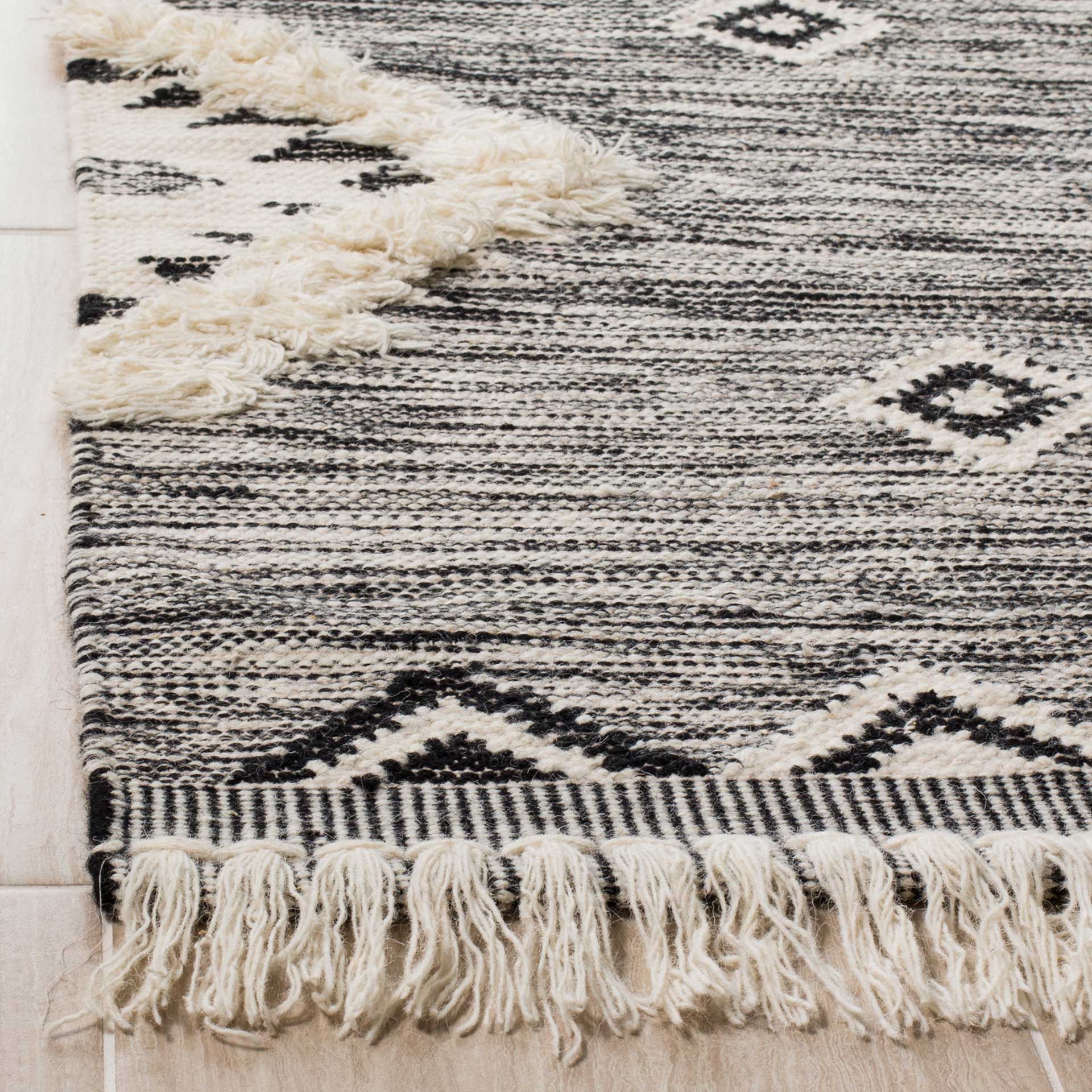 Kenya Tribal Black/Ivory Area Rug - Image 3