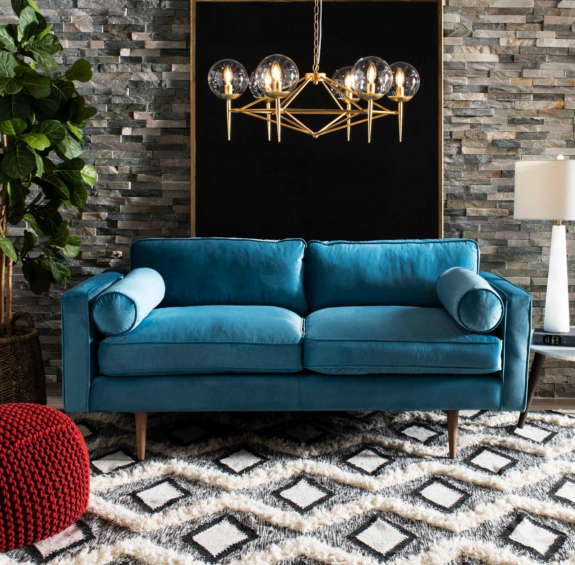 Kenya Wave Black/Ivory Area Rug - Image 4