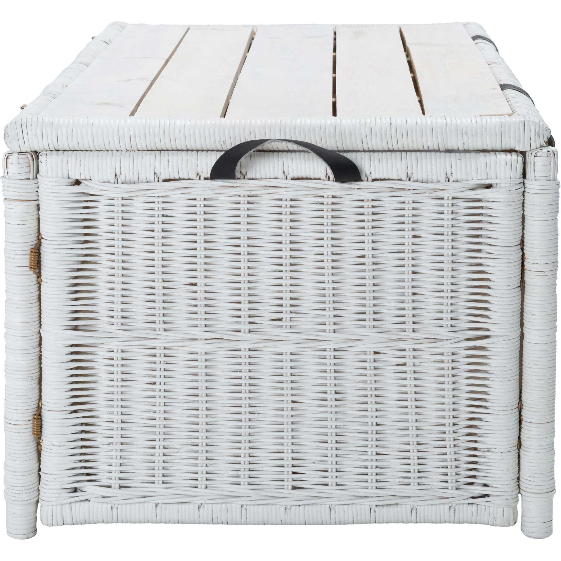 Kenzie Rattan Storage Trunk White/Brown - Image 2