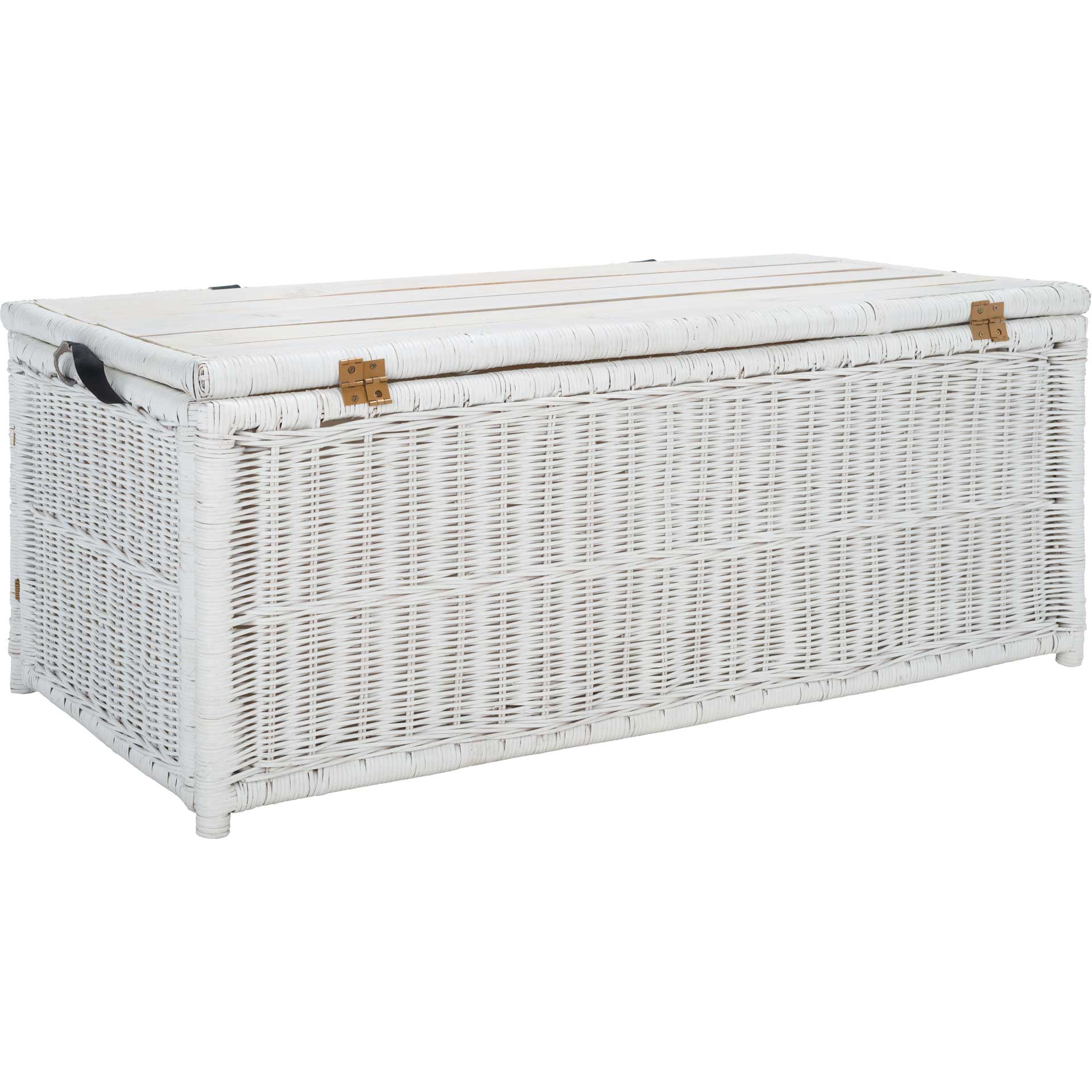 Kenzie Rattan Storage Trunk White/Brown - Image 4