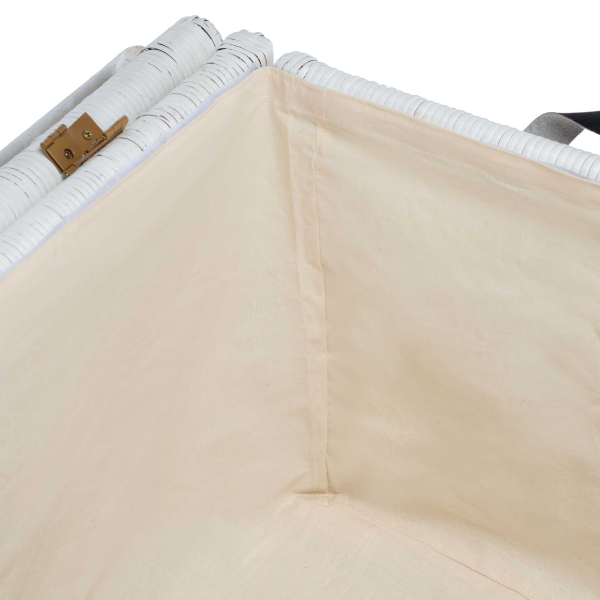 Kenzie Rattan Storage Trunk White/Brown - Image 6