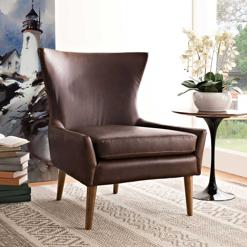 Kessel Vinyl Armchair Brown - Image 4