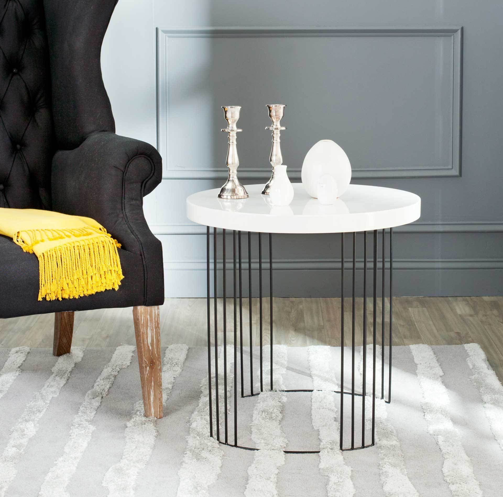 Keyon Lacquer Side Table White - Image 3