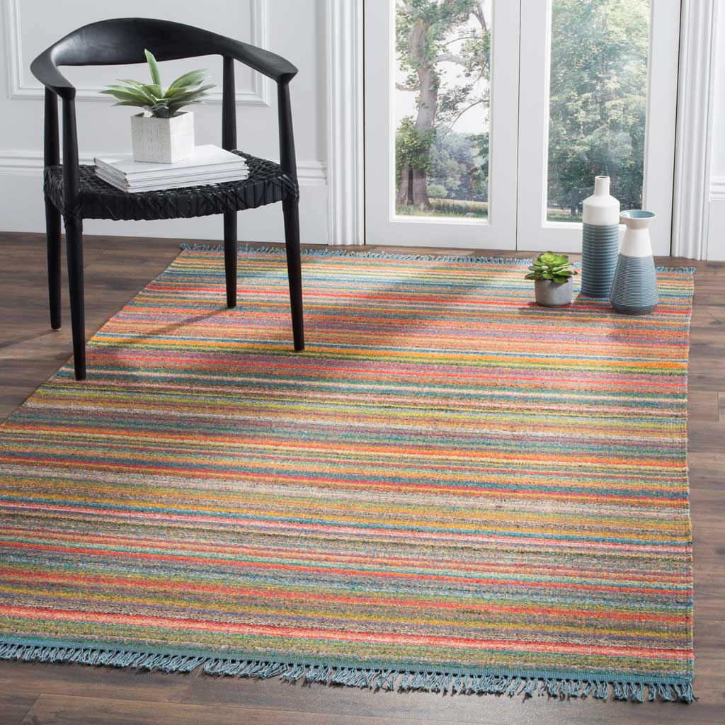 Kilim Blue/Orange Area Rug - Image 6