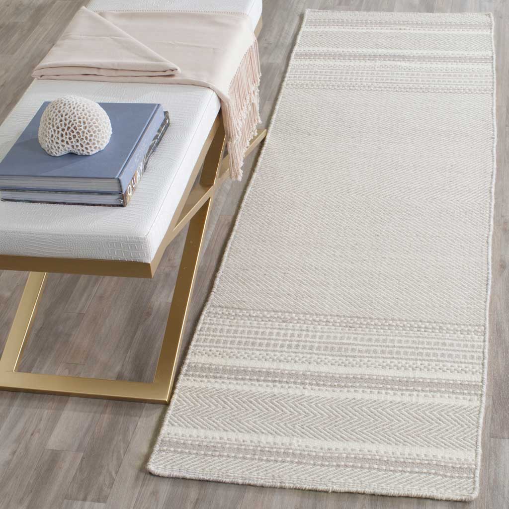 Kilim Gray/Ivory Runner Rug - Image 3