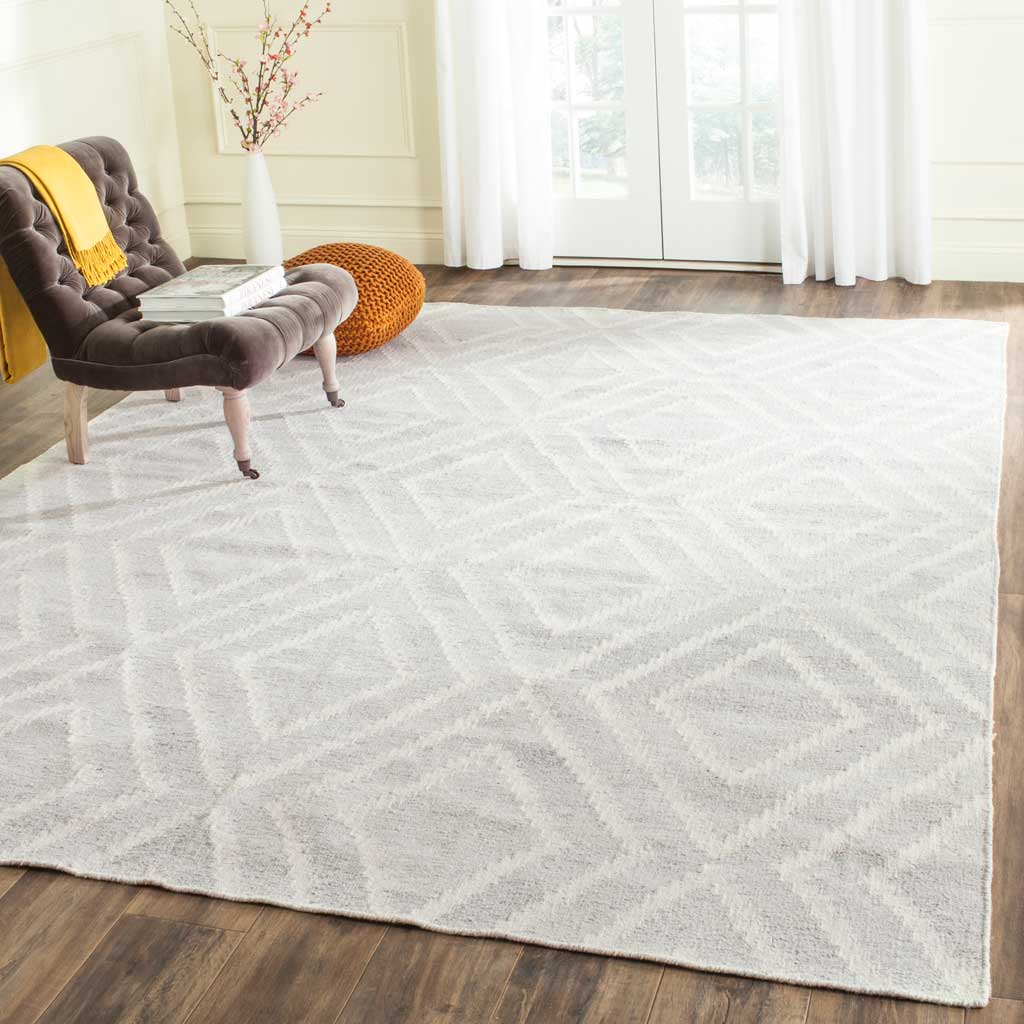 Kilim Texture Silver/Ivory Area Rug - Image 5