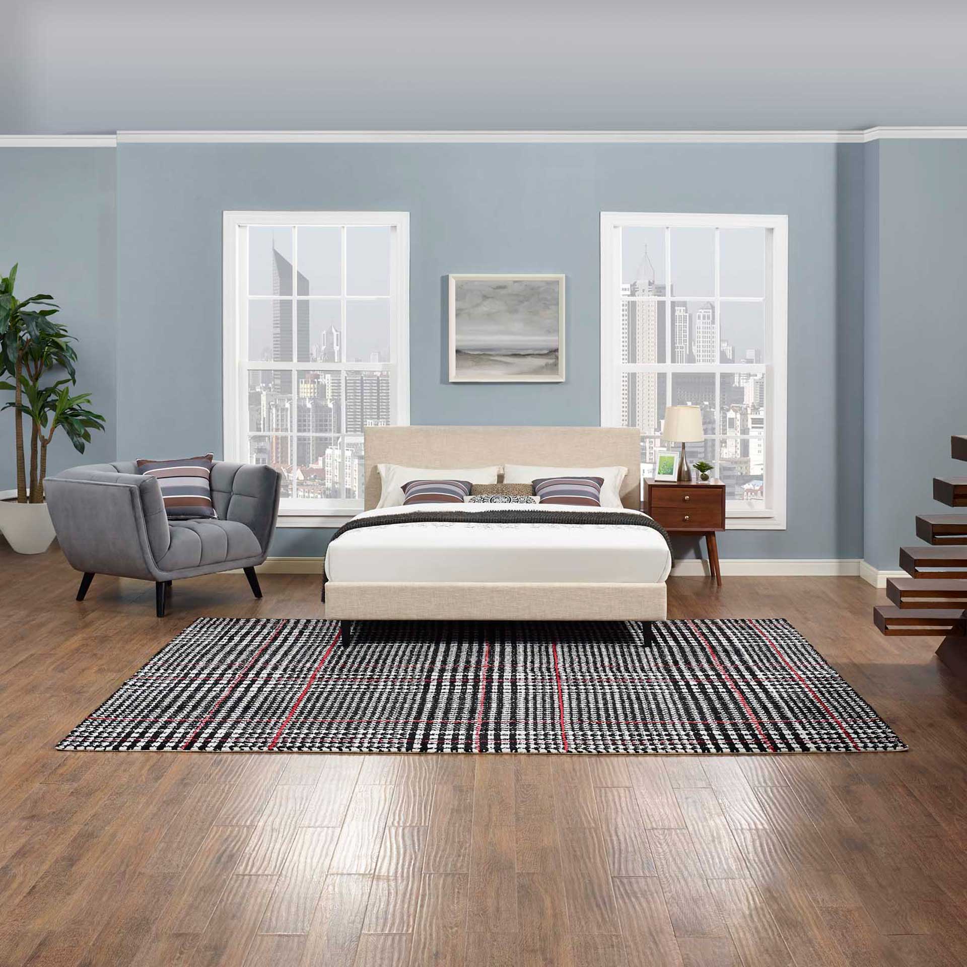 King Area Rug Ivory/Black/Red - Image 7