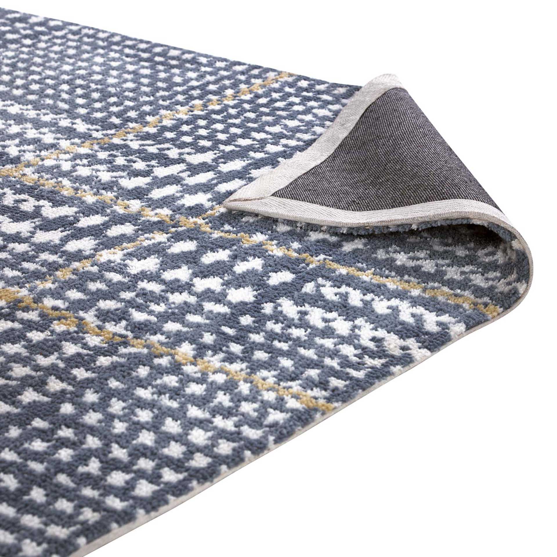 King Area Rug Ivory/Cadet Blue/Citron - Image 4