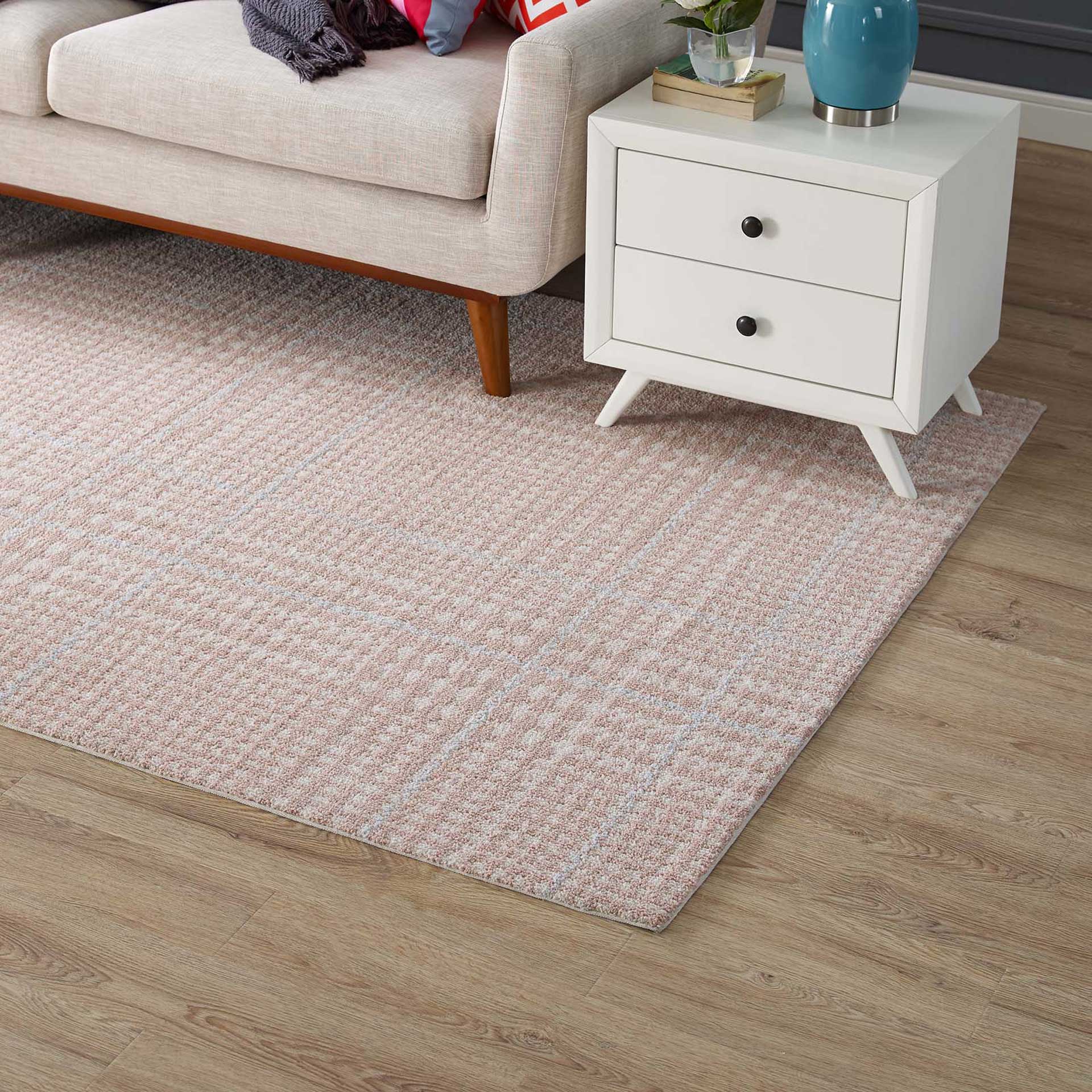 King Area Rug Ivory/Cameo Rose/Light Blue - Image 5