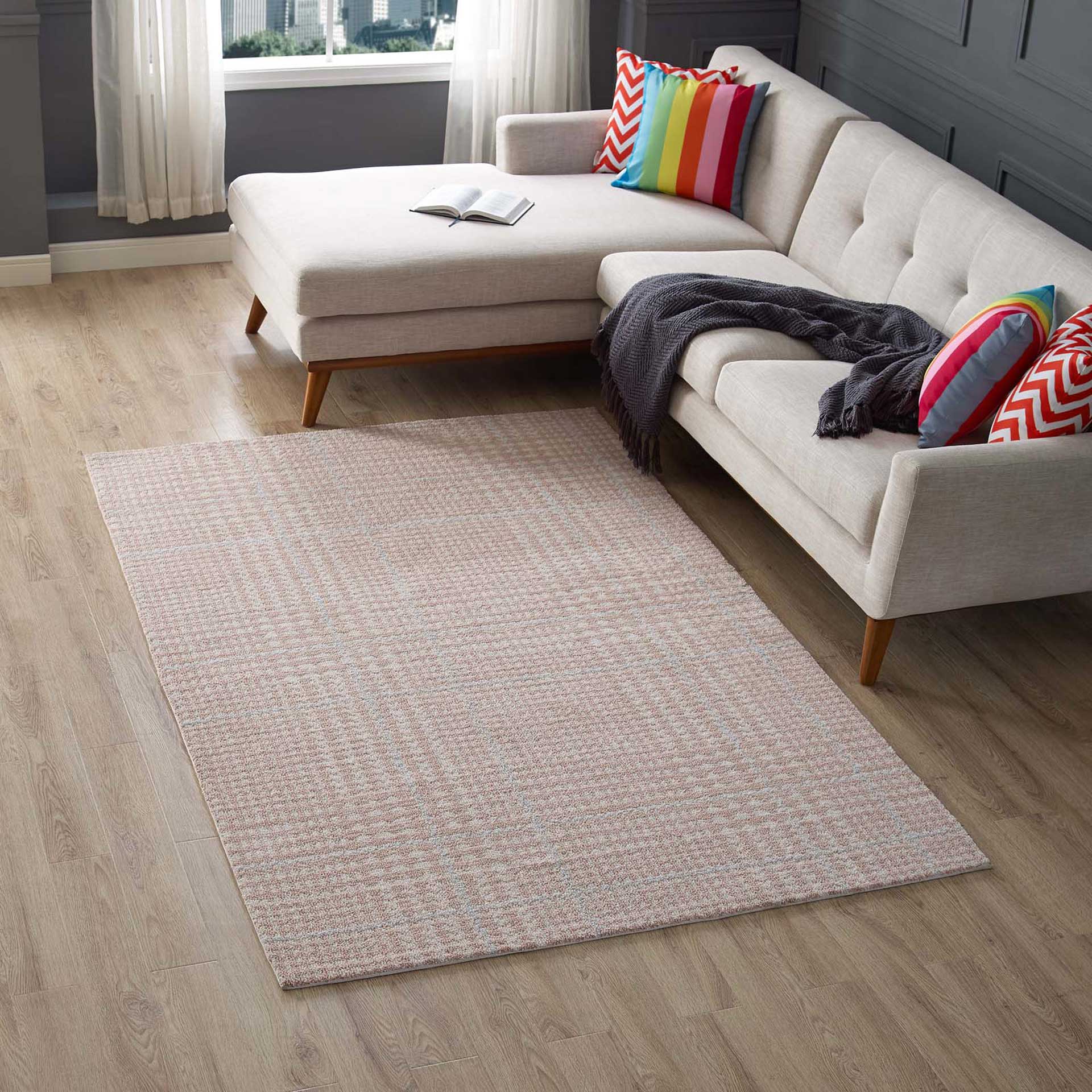King Area Rug Ivory/Cameo Rose/Light Blue - Image 6