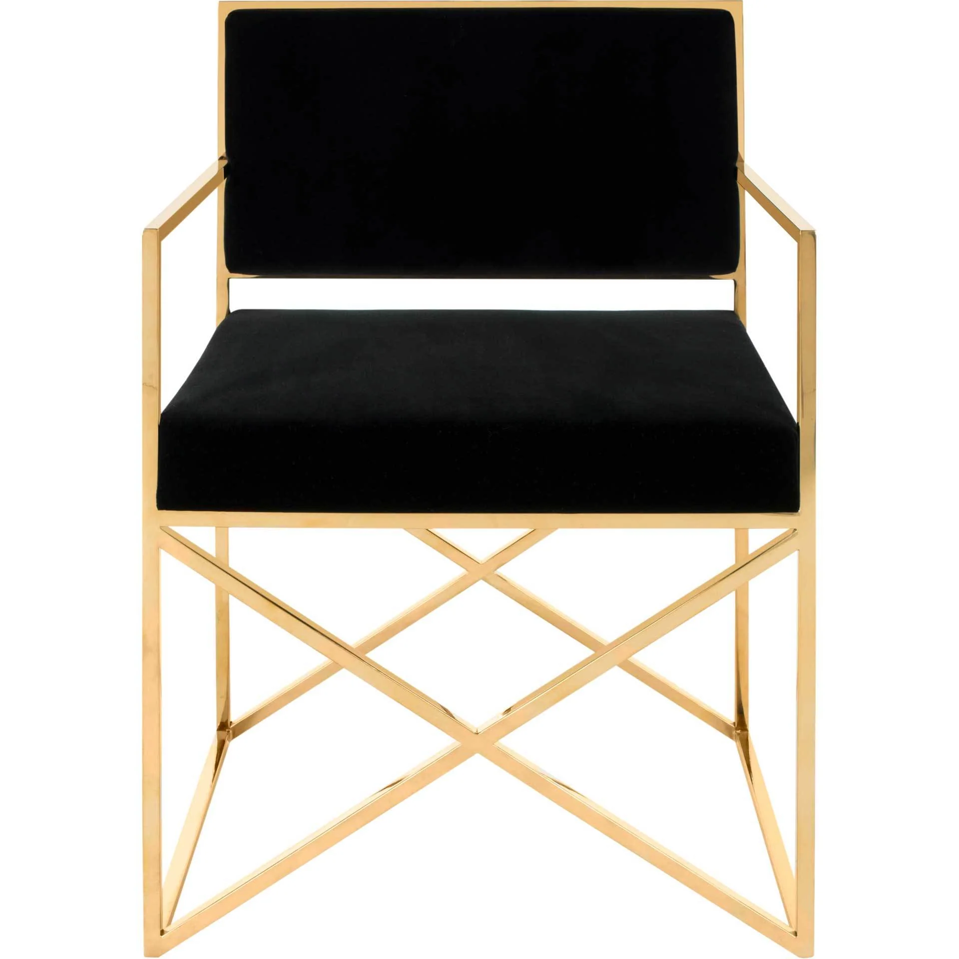 King Velvet Directors Chair Black/Gold - Image 2