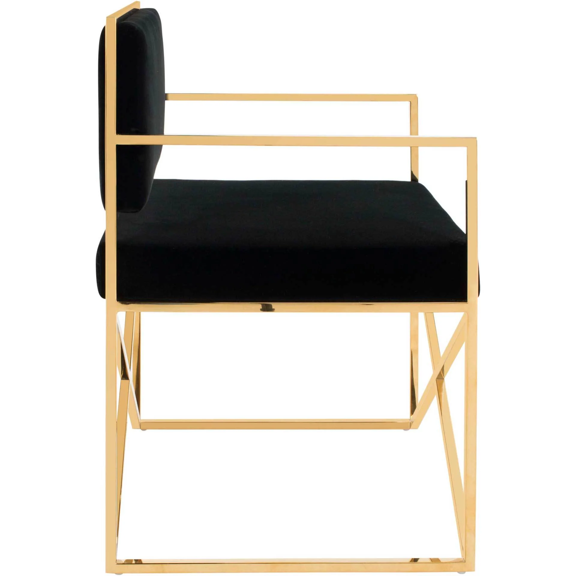 King Velvet Directors Chair Black/Gold - Image 4