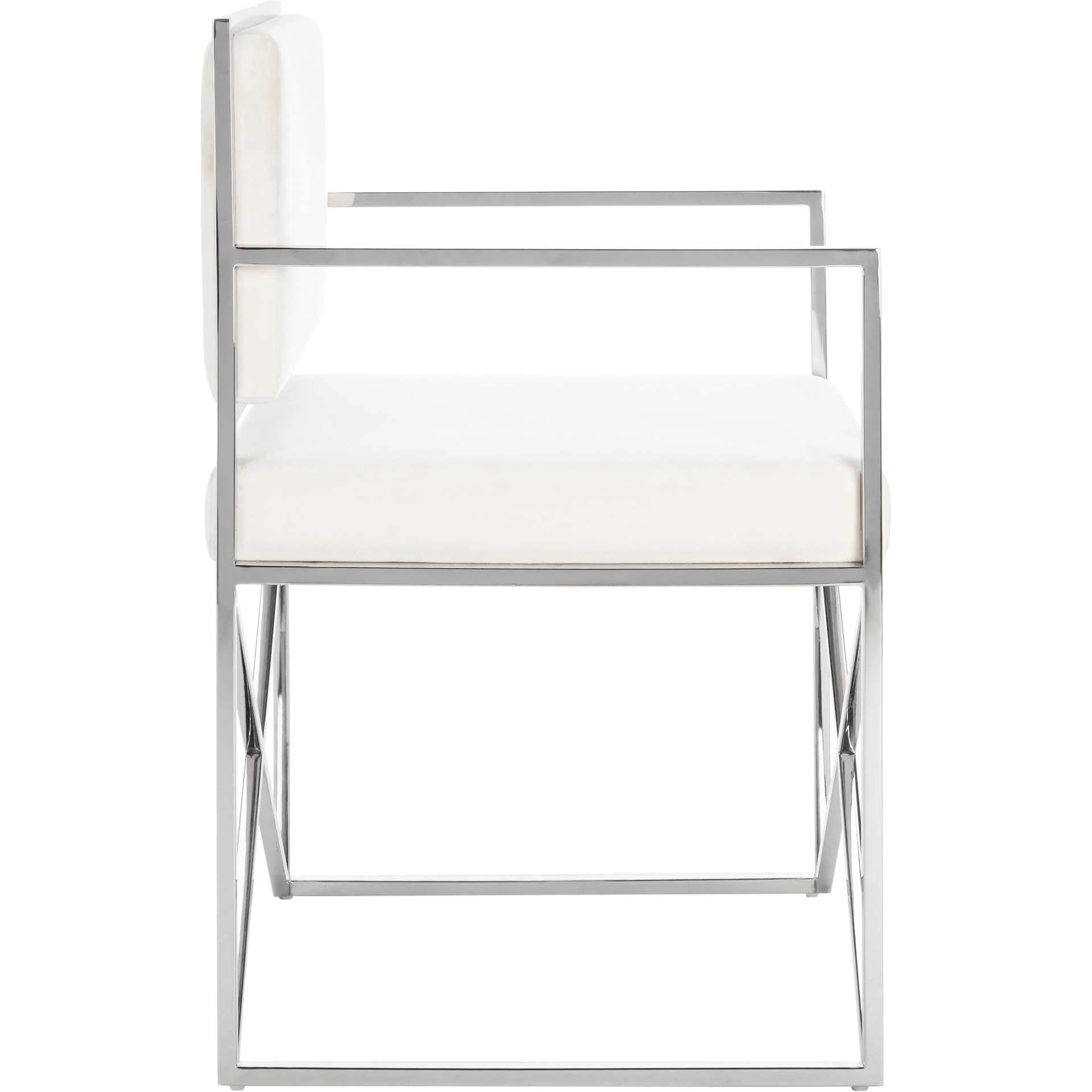 King Velvet Directors Chair White/Silver - Image 3