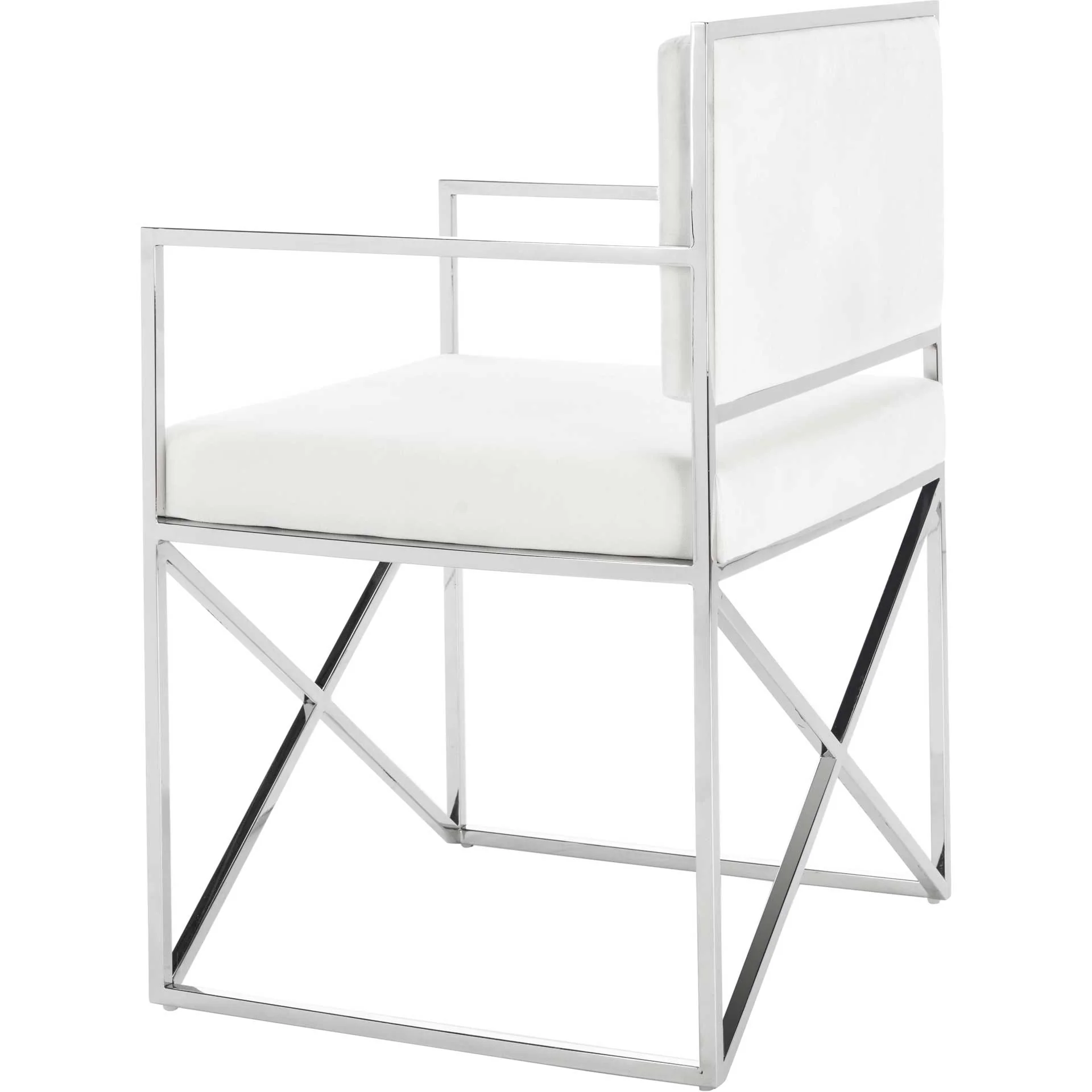 King Velvet Directors Chair White/Silver - Image 5