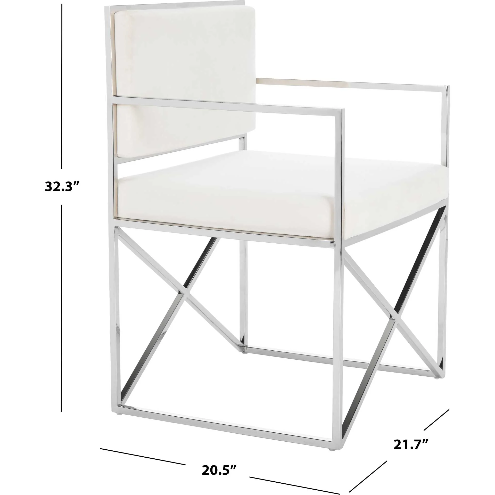 King Velvet Directors Chair White/Silver - Image 6