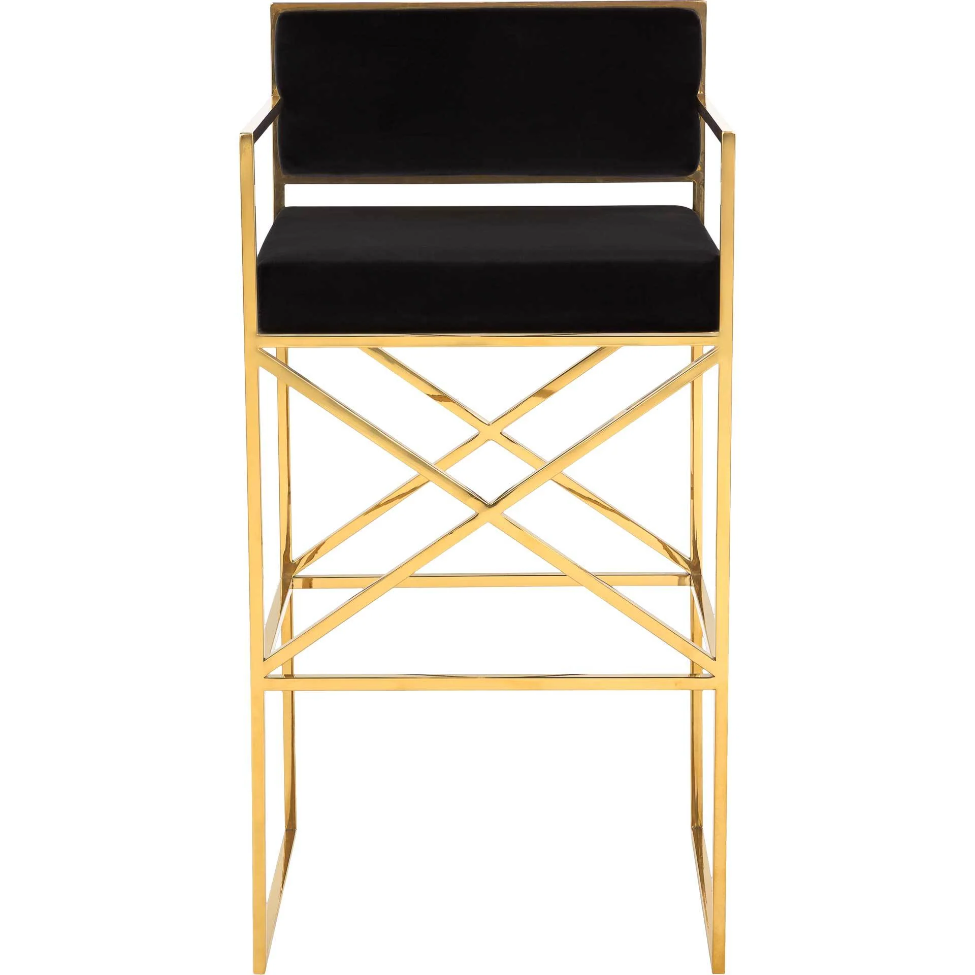 King Velvet Directors Stool Black/Gold - Image 5