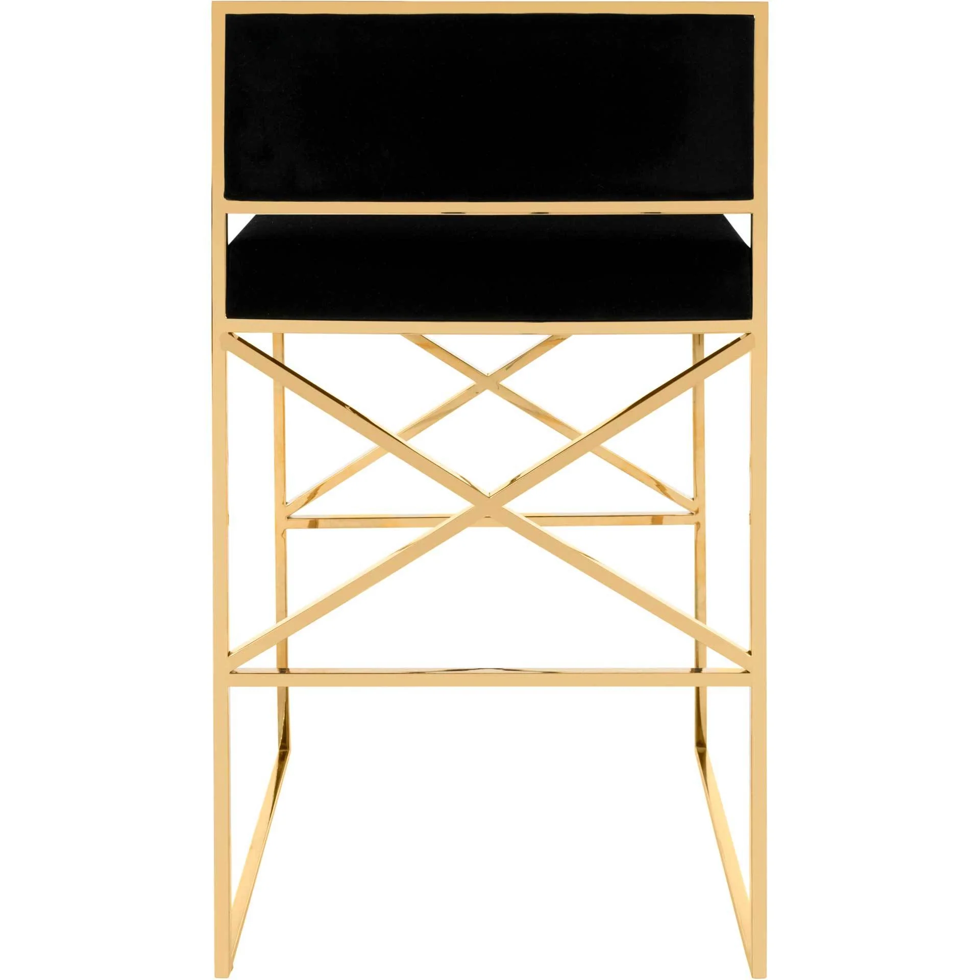 King Velvet Directors Stool Black/Gold - Image 6