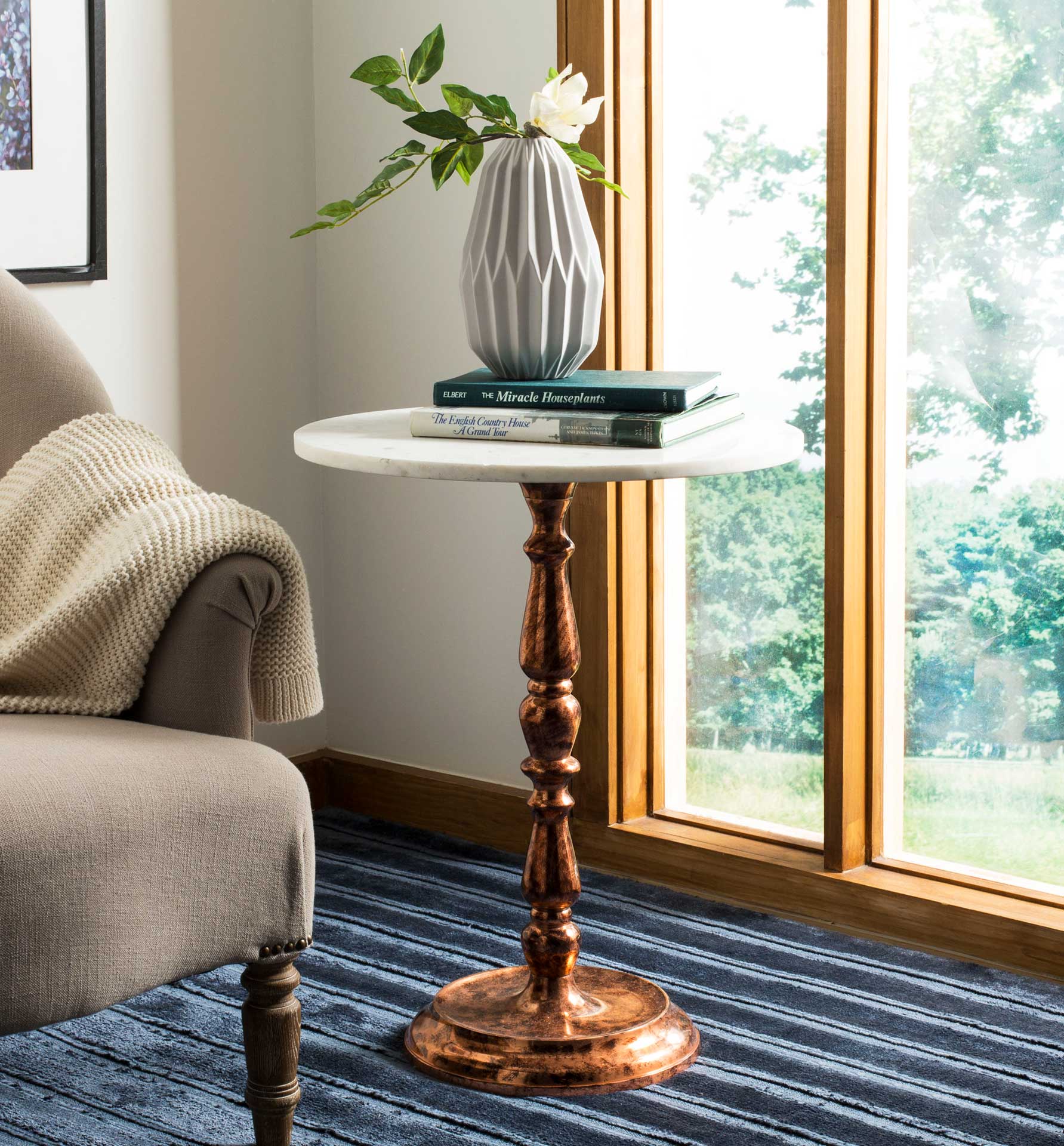 Kingstown Side Table Antique Copper/Marble - Image 5