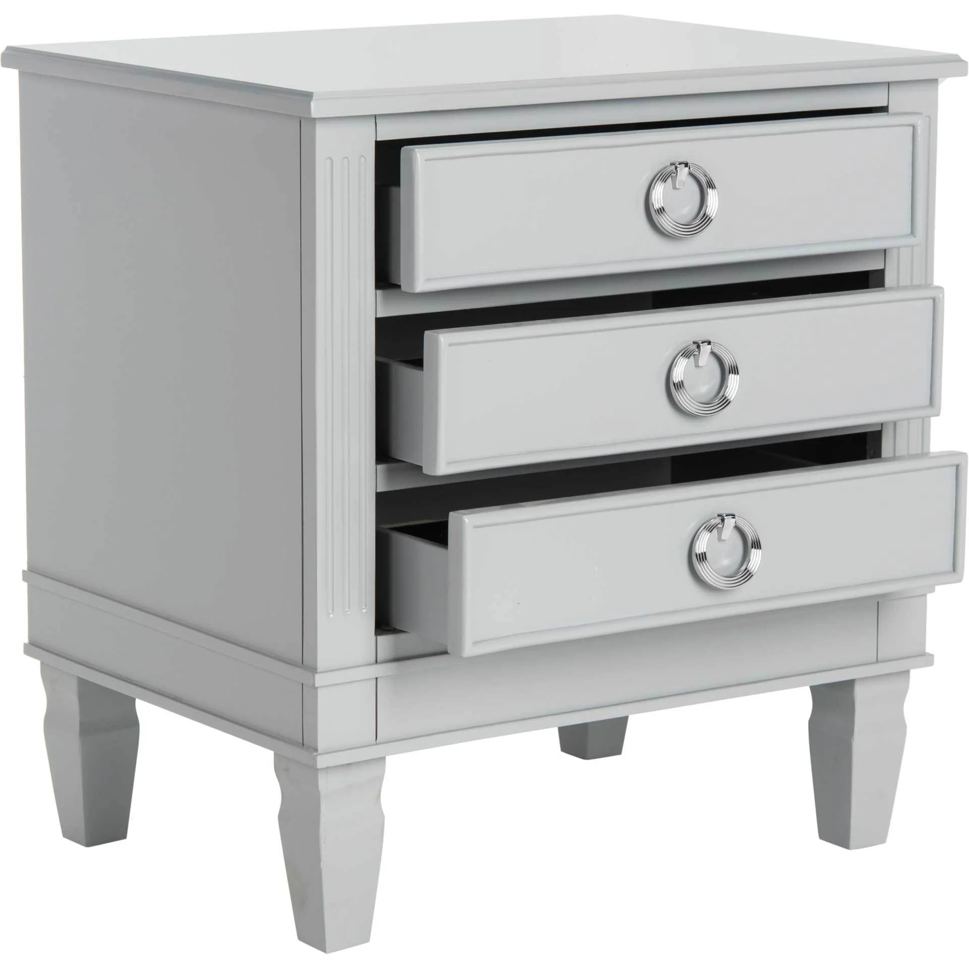 Kinsley Three Drawer Nightstand Gray - Image 2