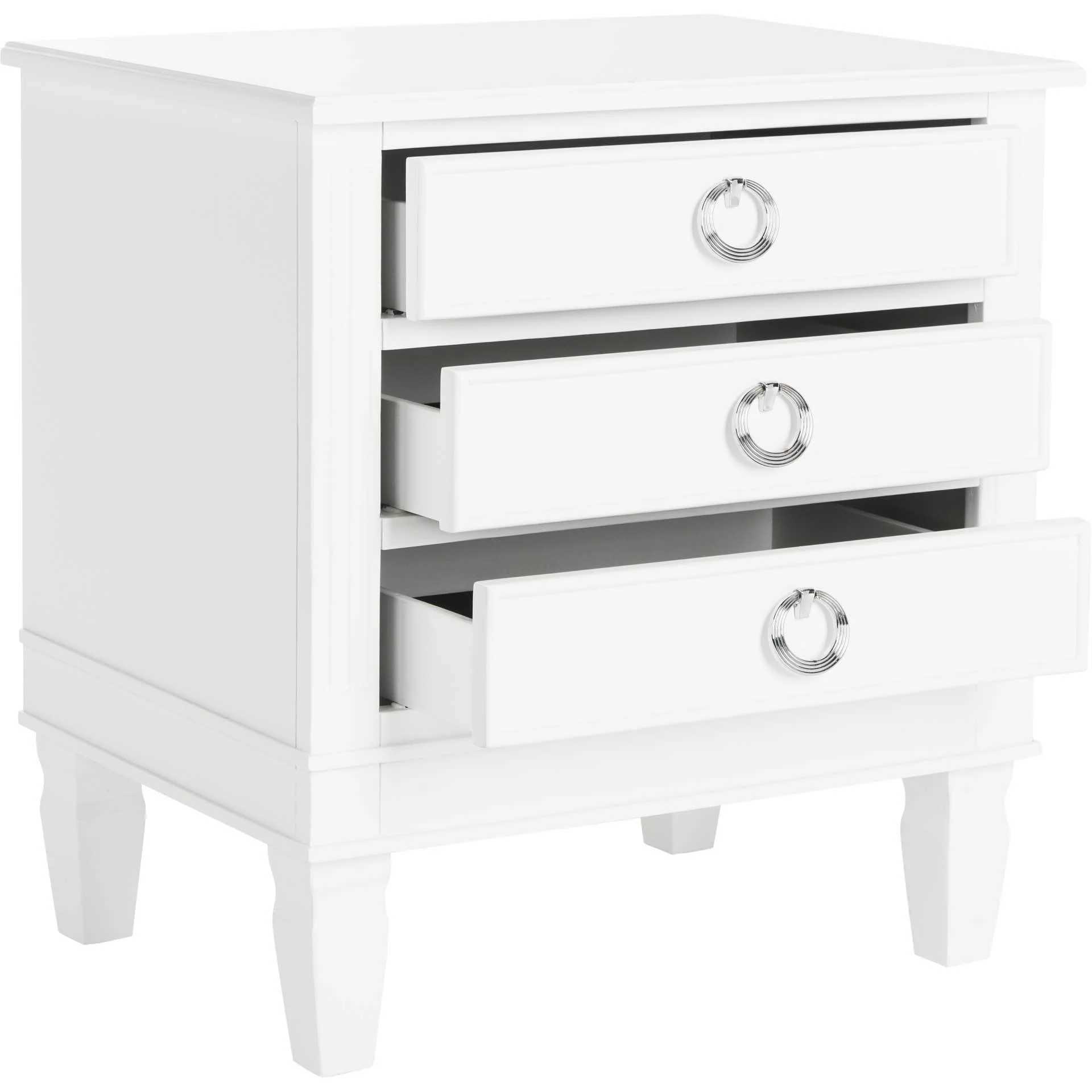 Kinsley Three Drawer Nightstand White - Image 2