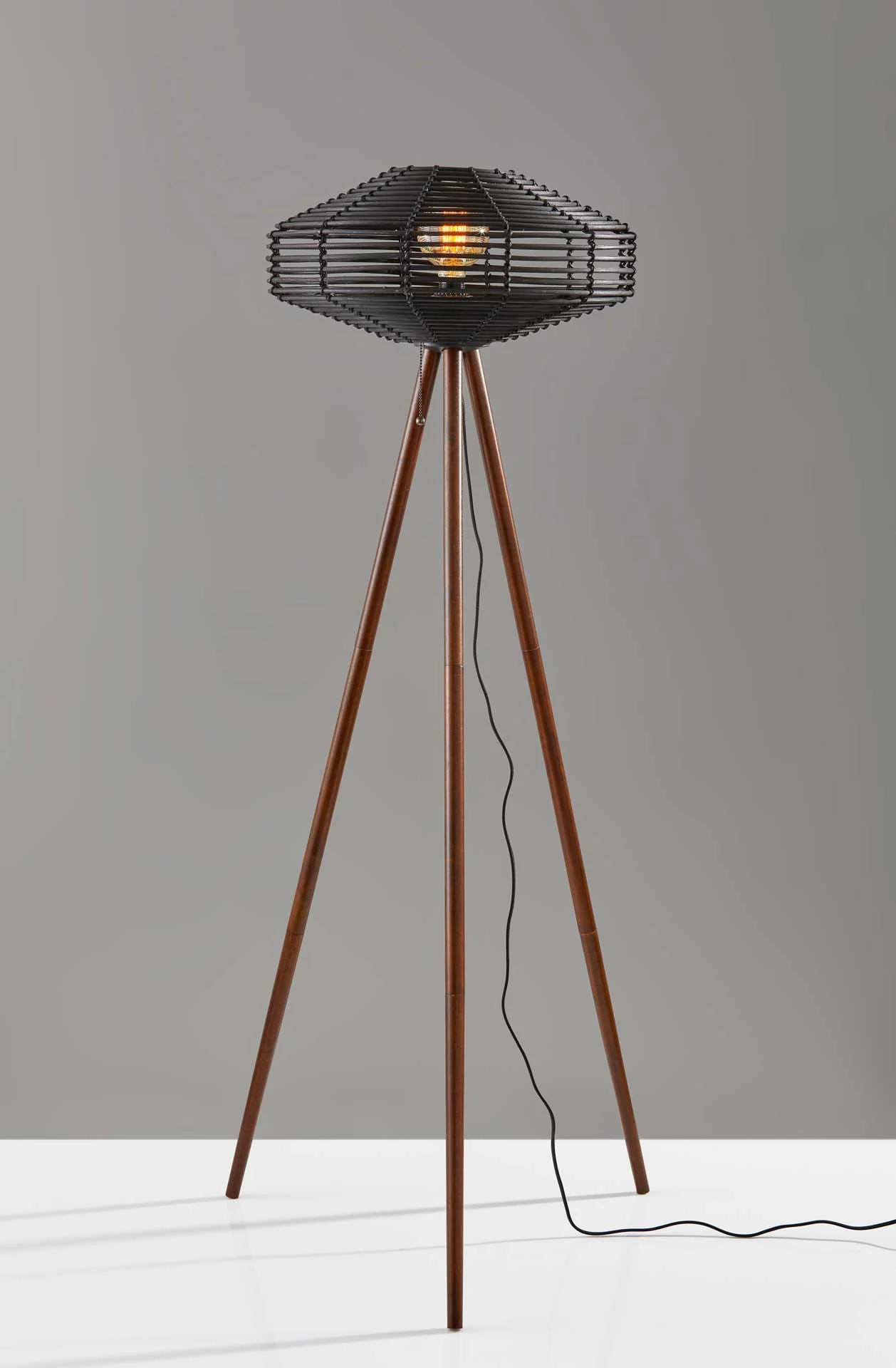 Kinston Floor Lamp Black/Walnut - Image 2