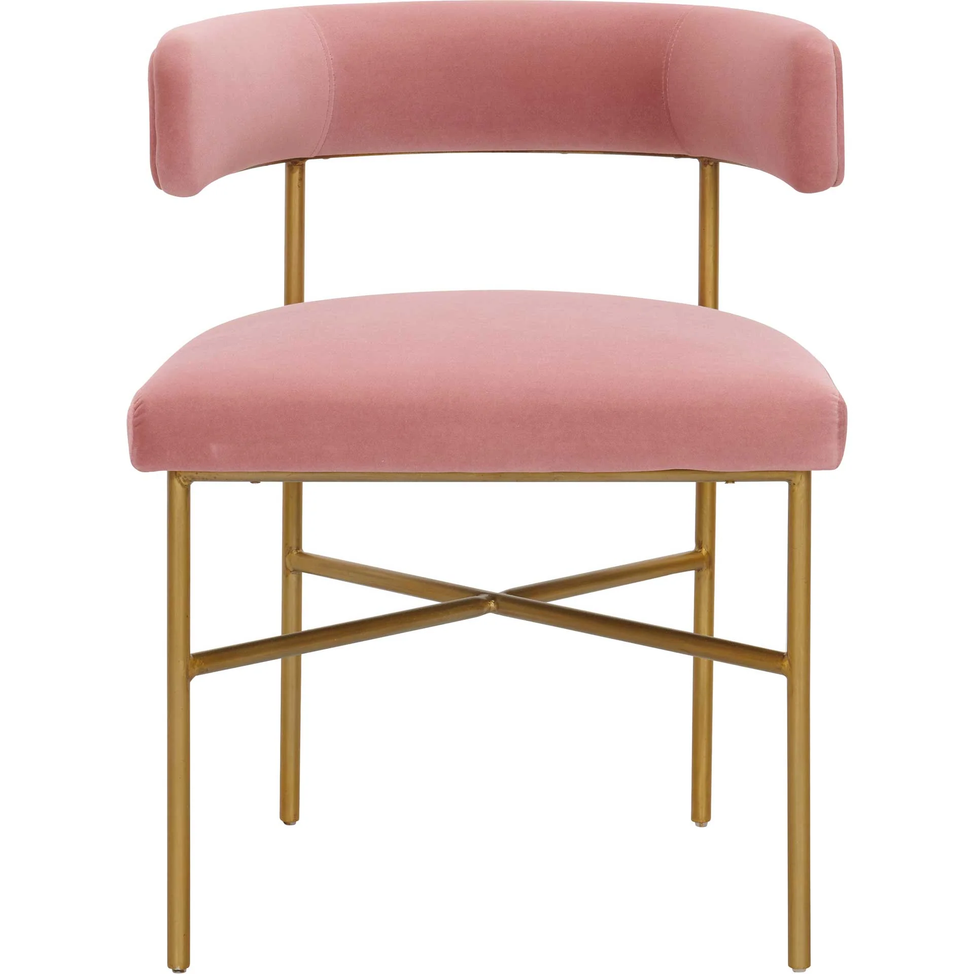 Kira Performance Velvet Chair Blush - Image 2