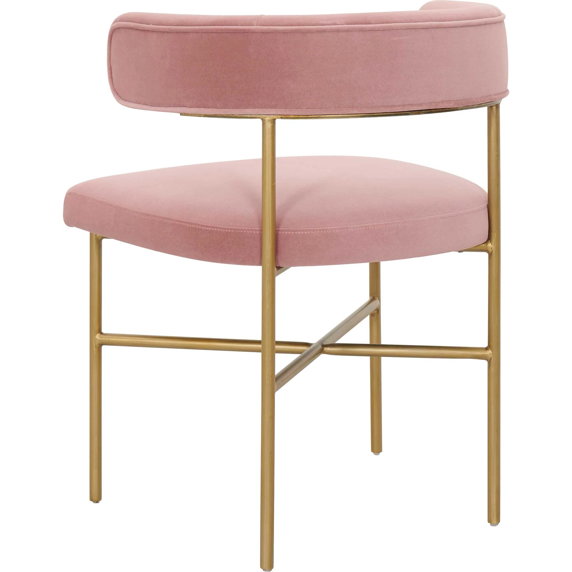 Kira Performance Velvet Chair Blush - Image 3