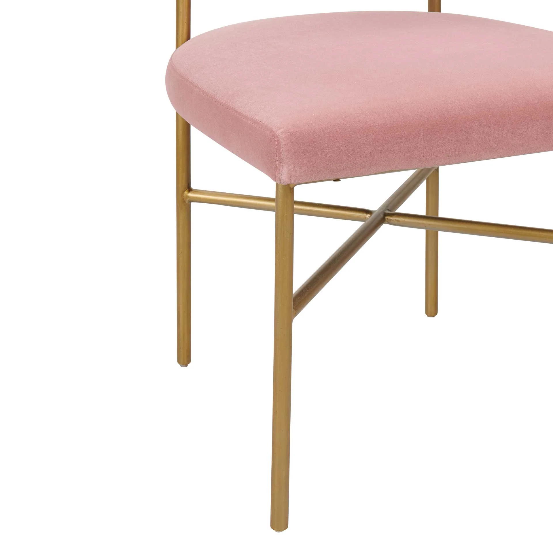 Kira Performance Velvet Chair Blush - Image 4