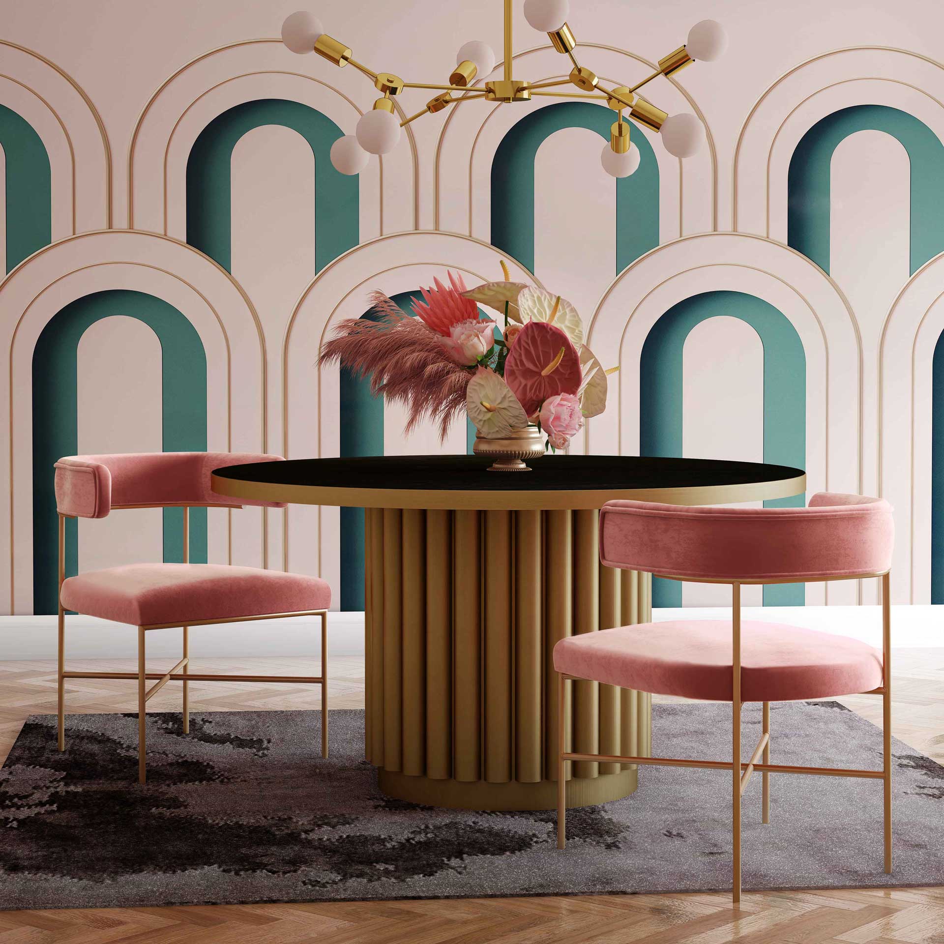 Kira Performance Velvet Chair Blush - Image 7