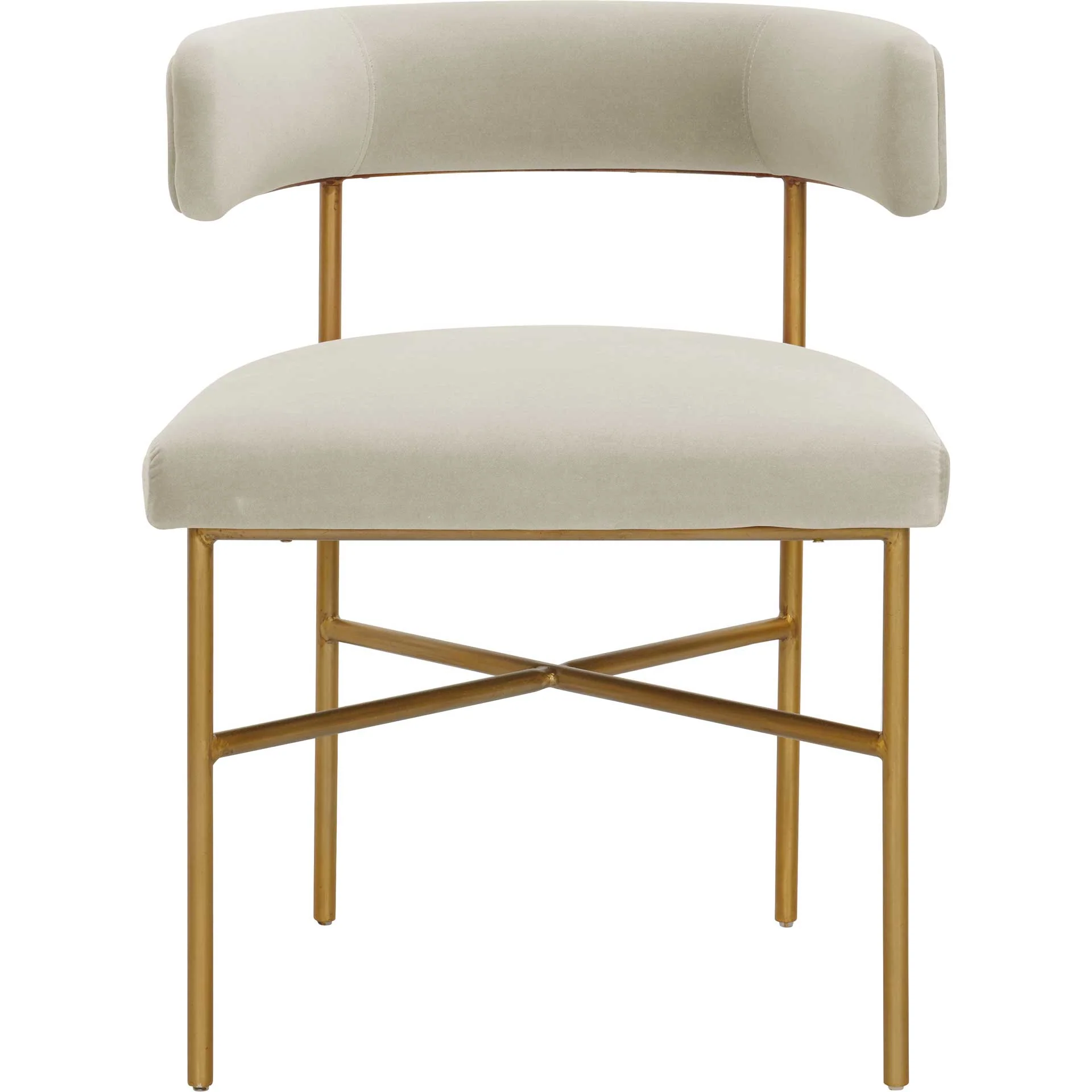 Kira Performance Velvet Chair Cream - Image 2