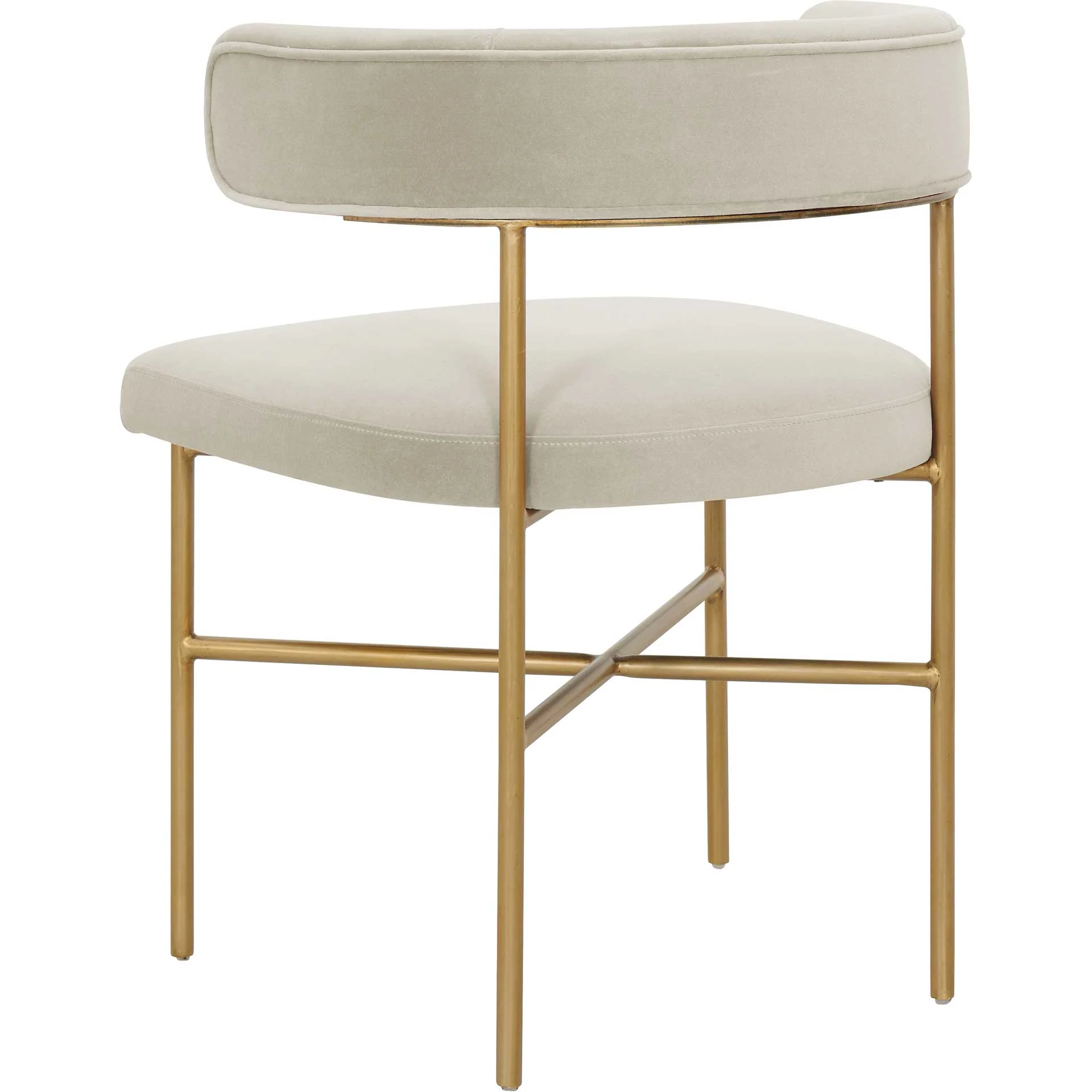 Kira Performance Velvet Chair Cream - Image 3