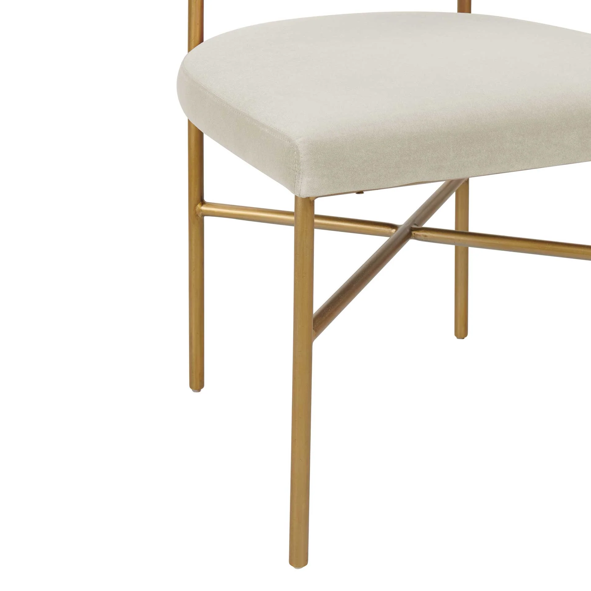Kira Performance Velvet Chair Cream - Image 4