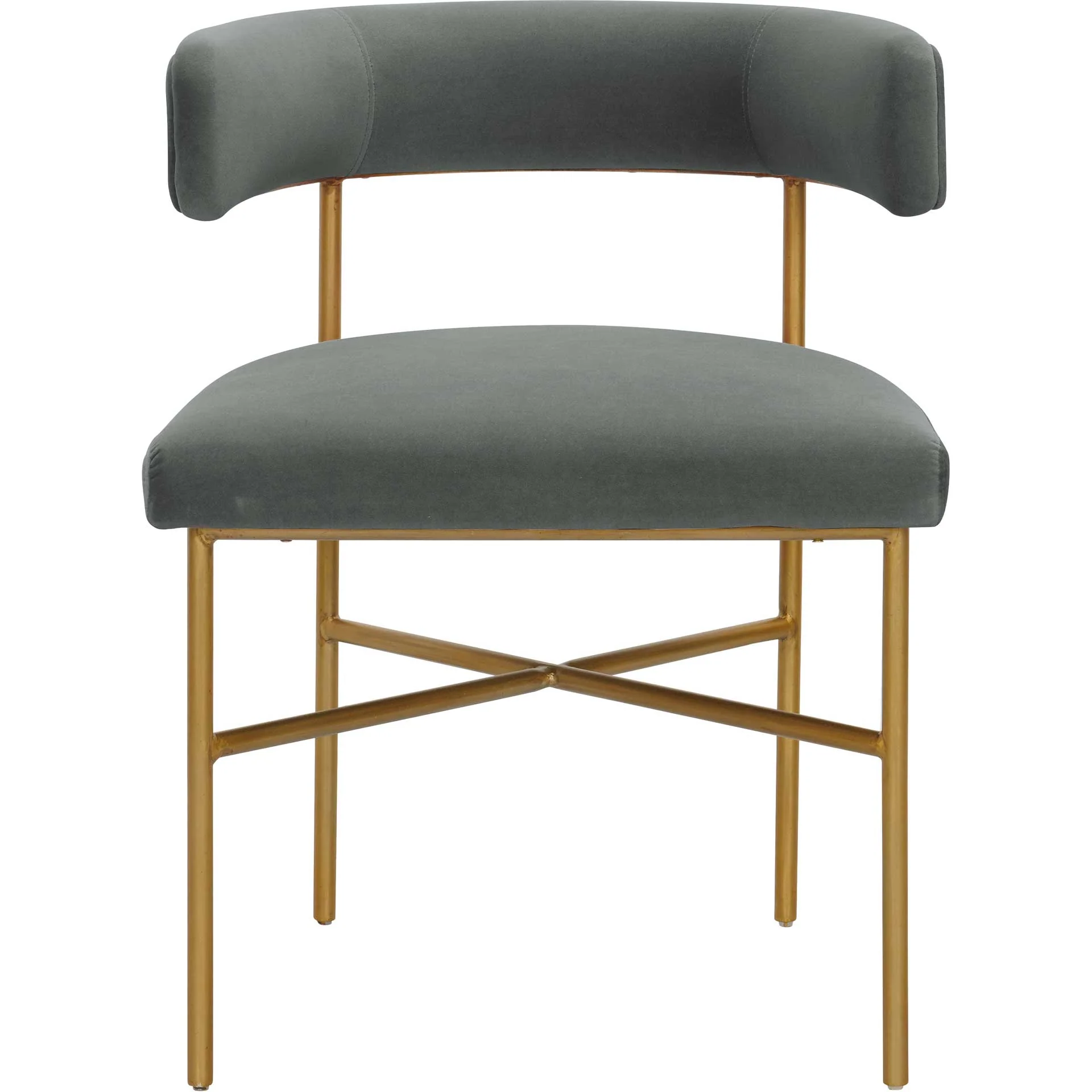 Kira Performance Velvet Chair Gray - Image 2