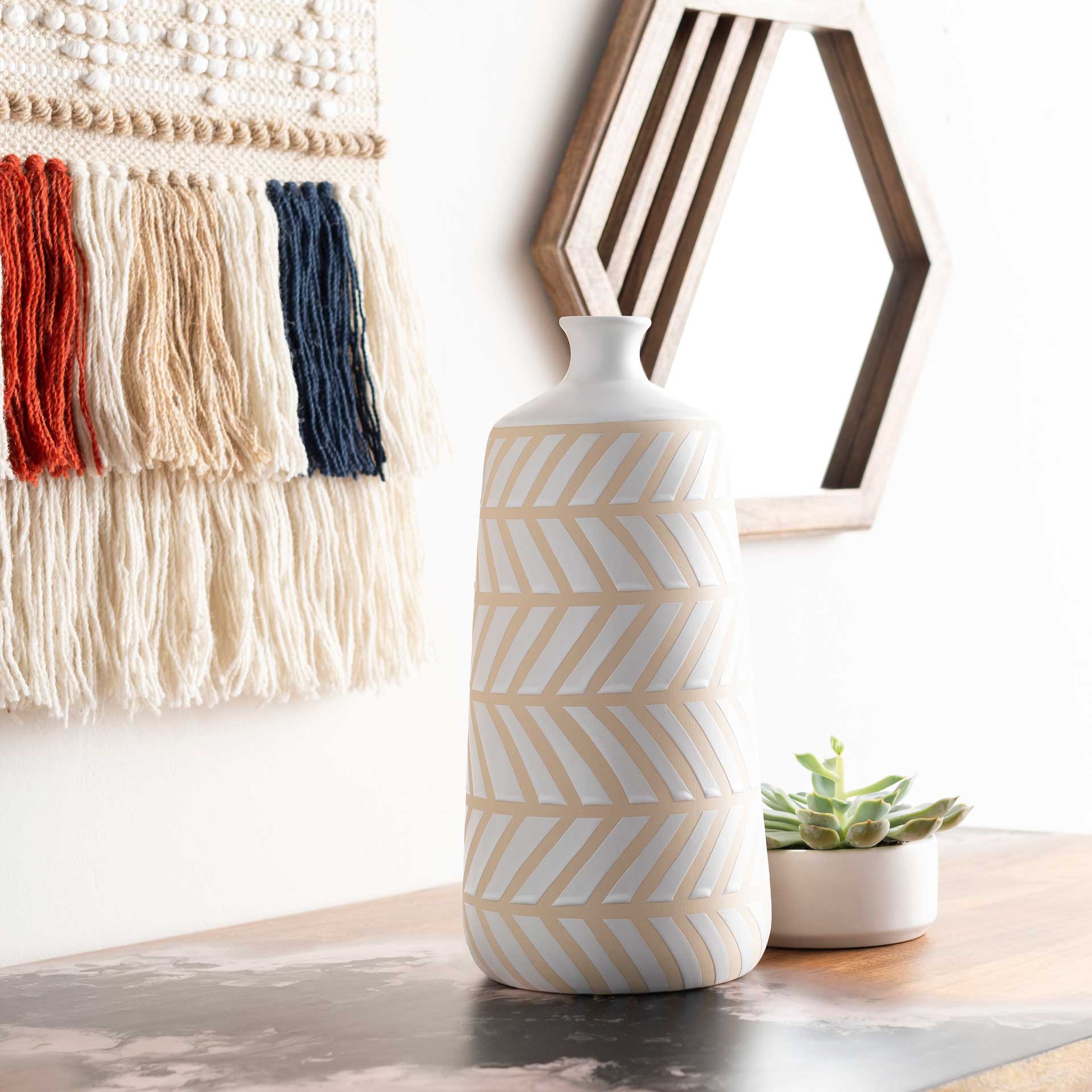 Kira Vase Cream/White - Image 3