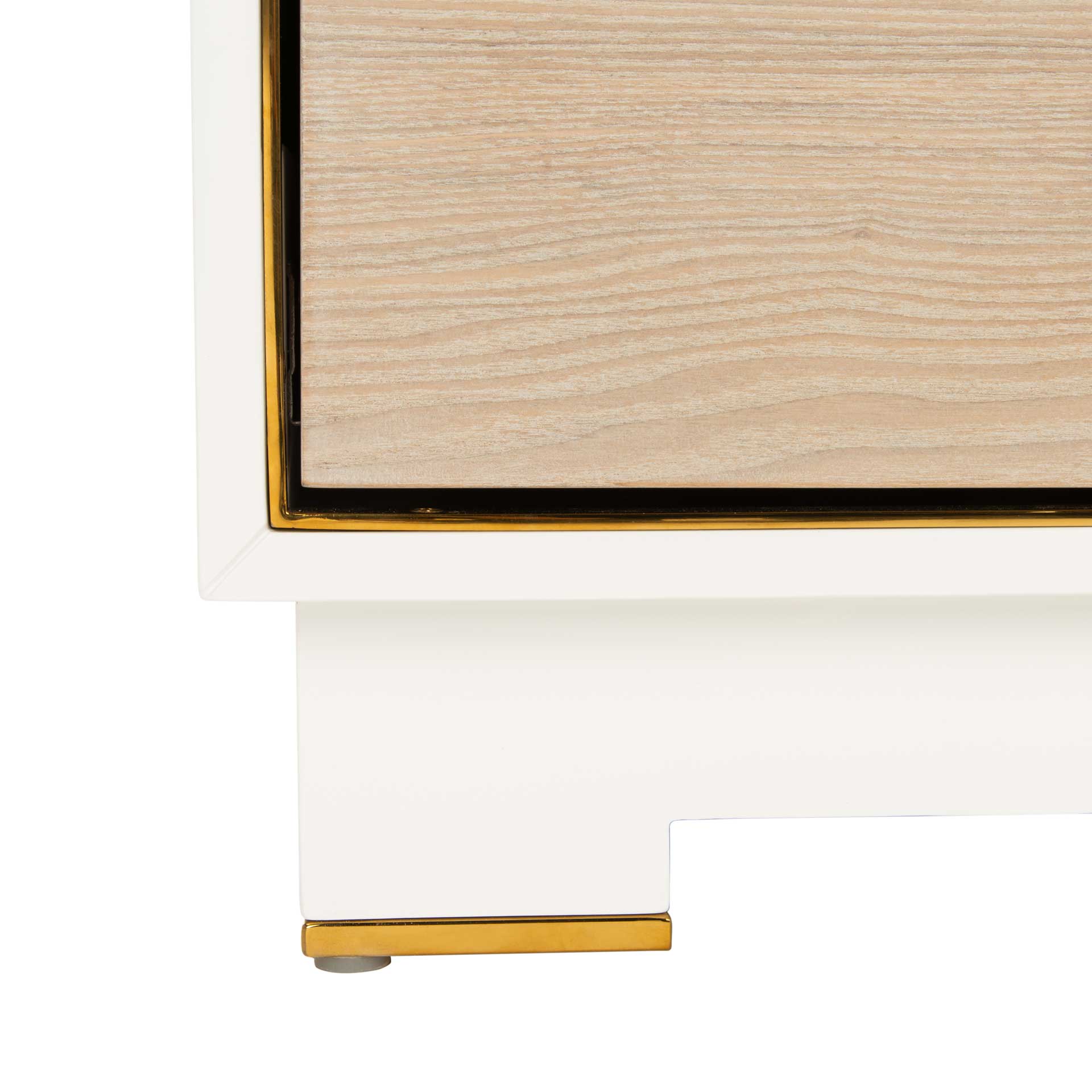 Kobe 2 Drawer Nightstand White/Gold - Image 8