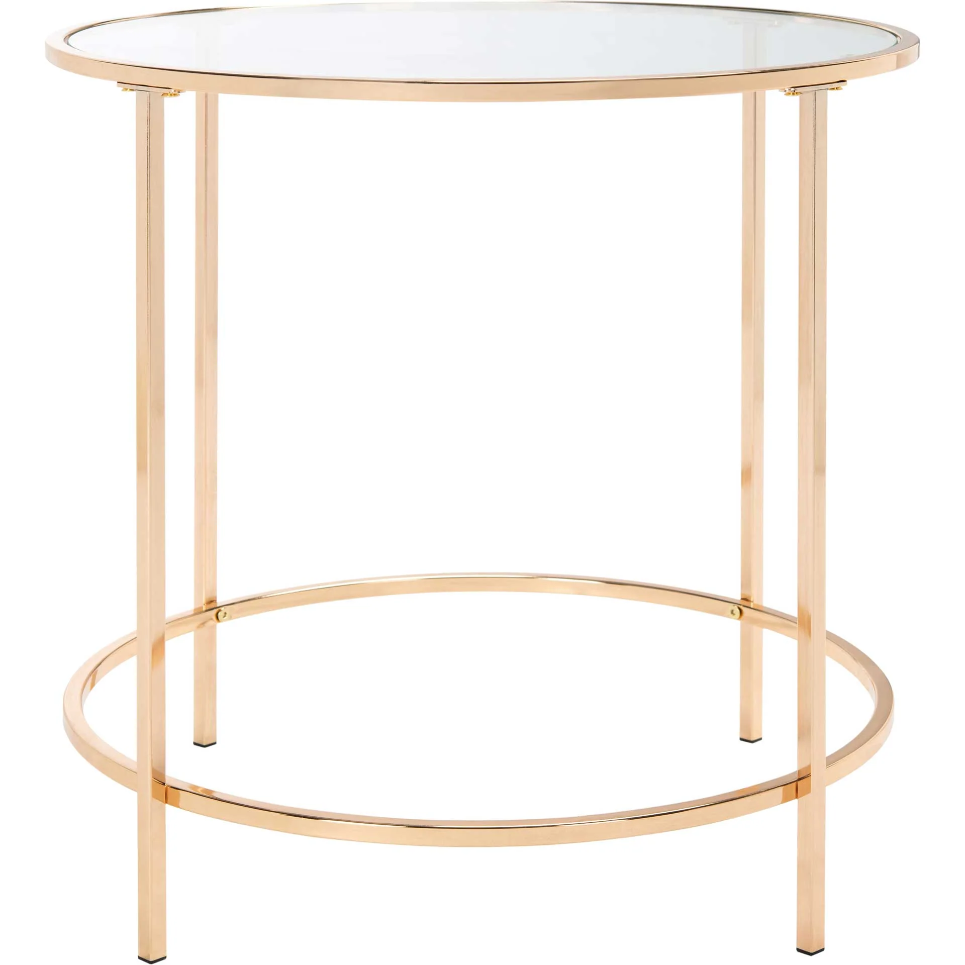 Kody Round Glass Side Table Gold/Glass - Image 2