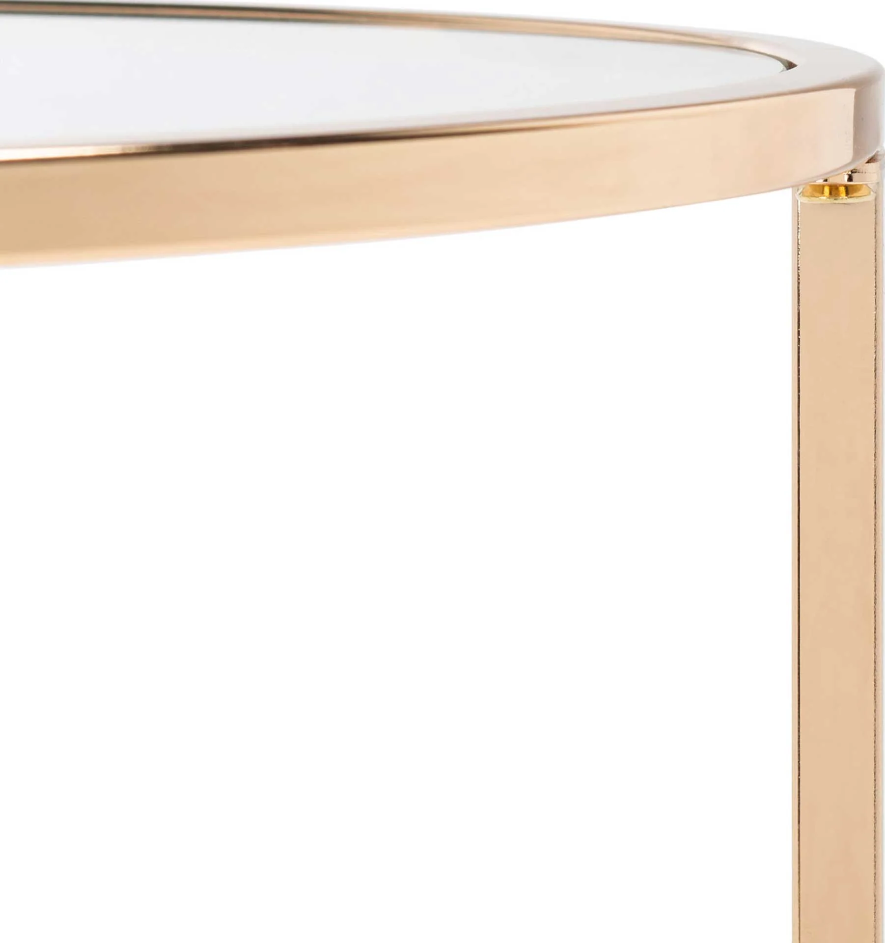 Kody Round Glass Side Table Gold/Glass - Image 3