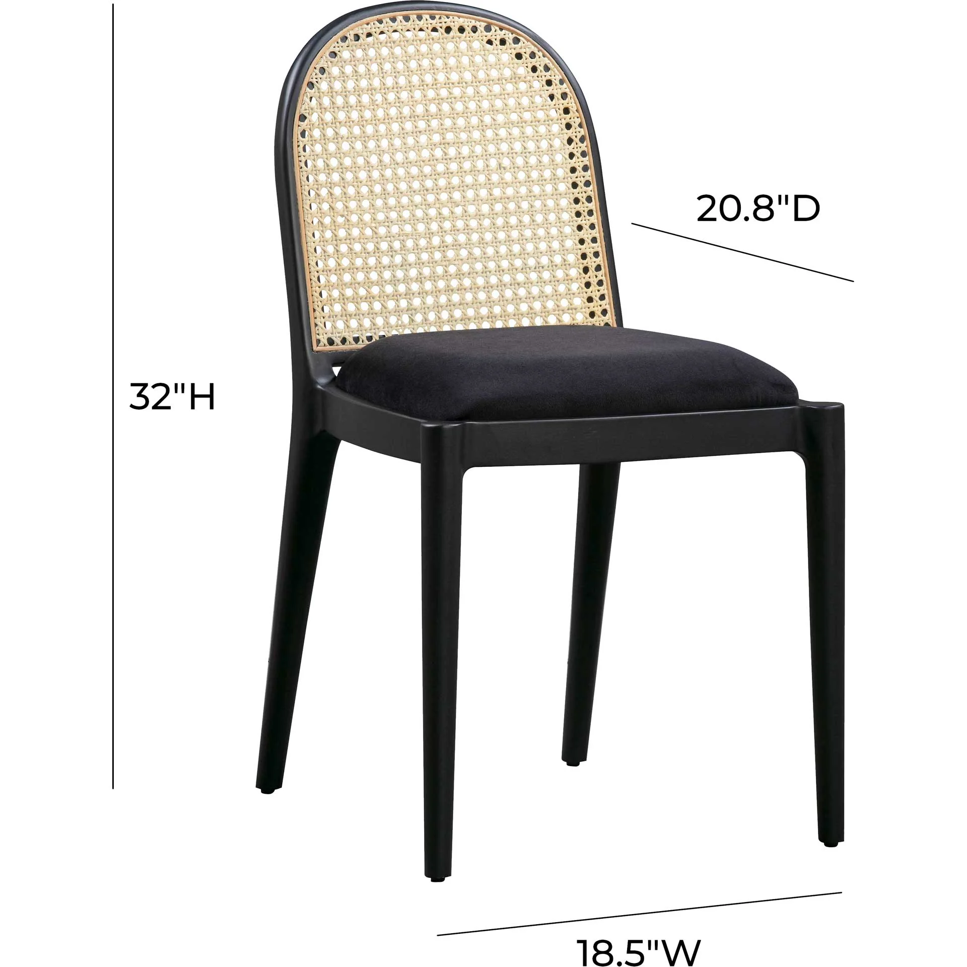 Kory Cane Dining Chair Black - Image 8