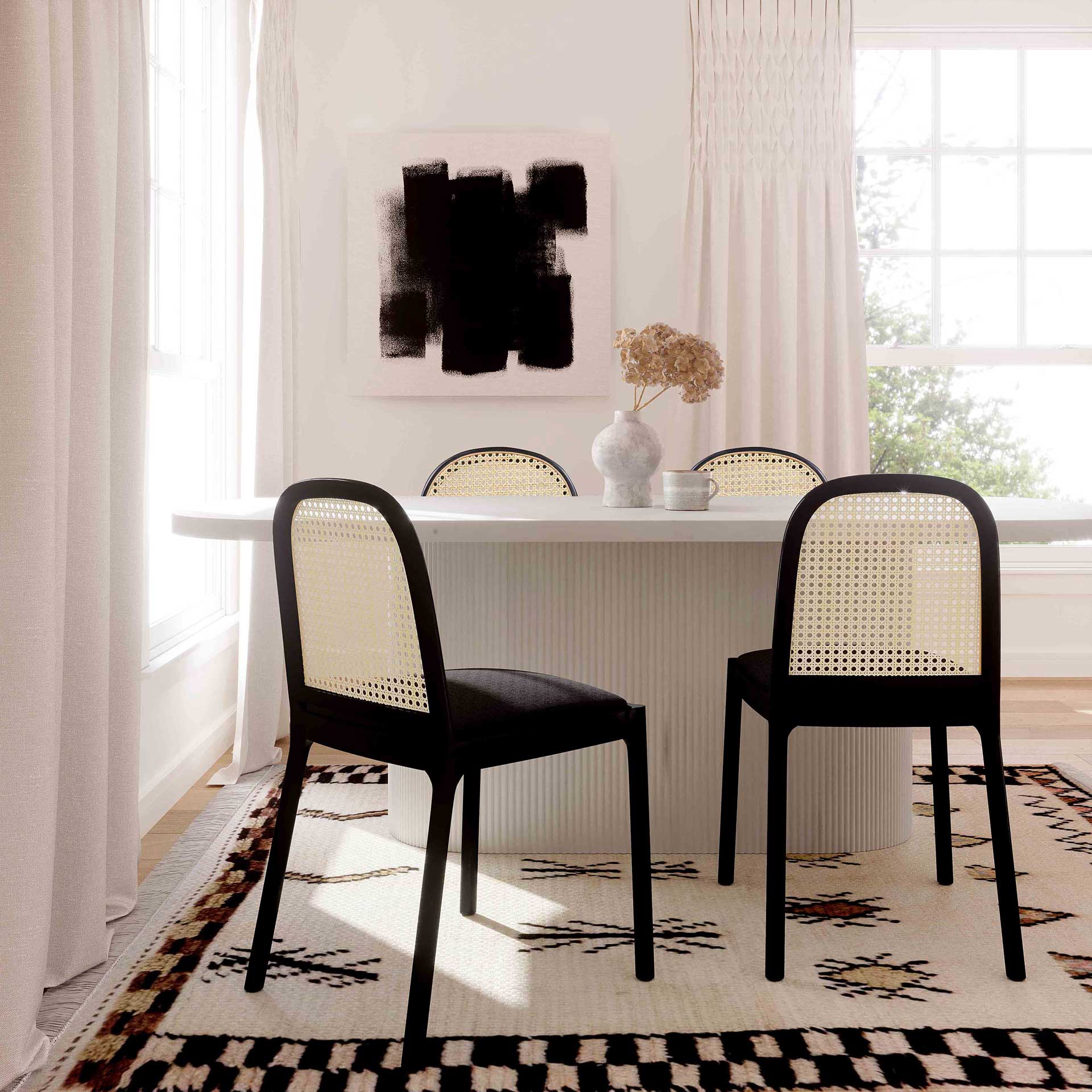 Kory Cane Dining Chair Black - Image 9