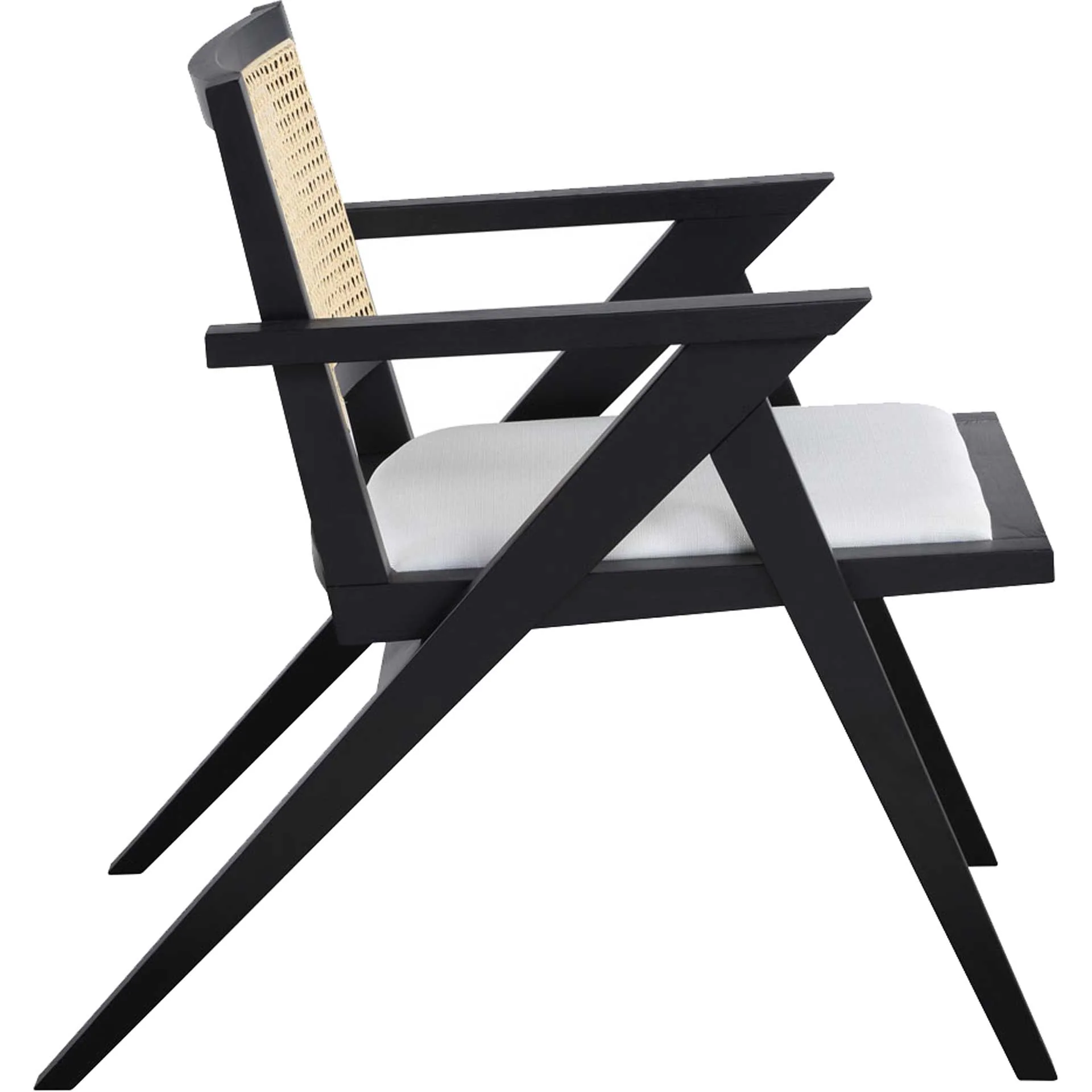 Kral Rattan Accent Chair Black/White - Image 2