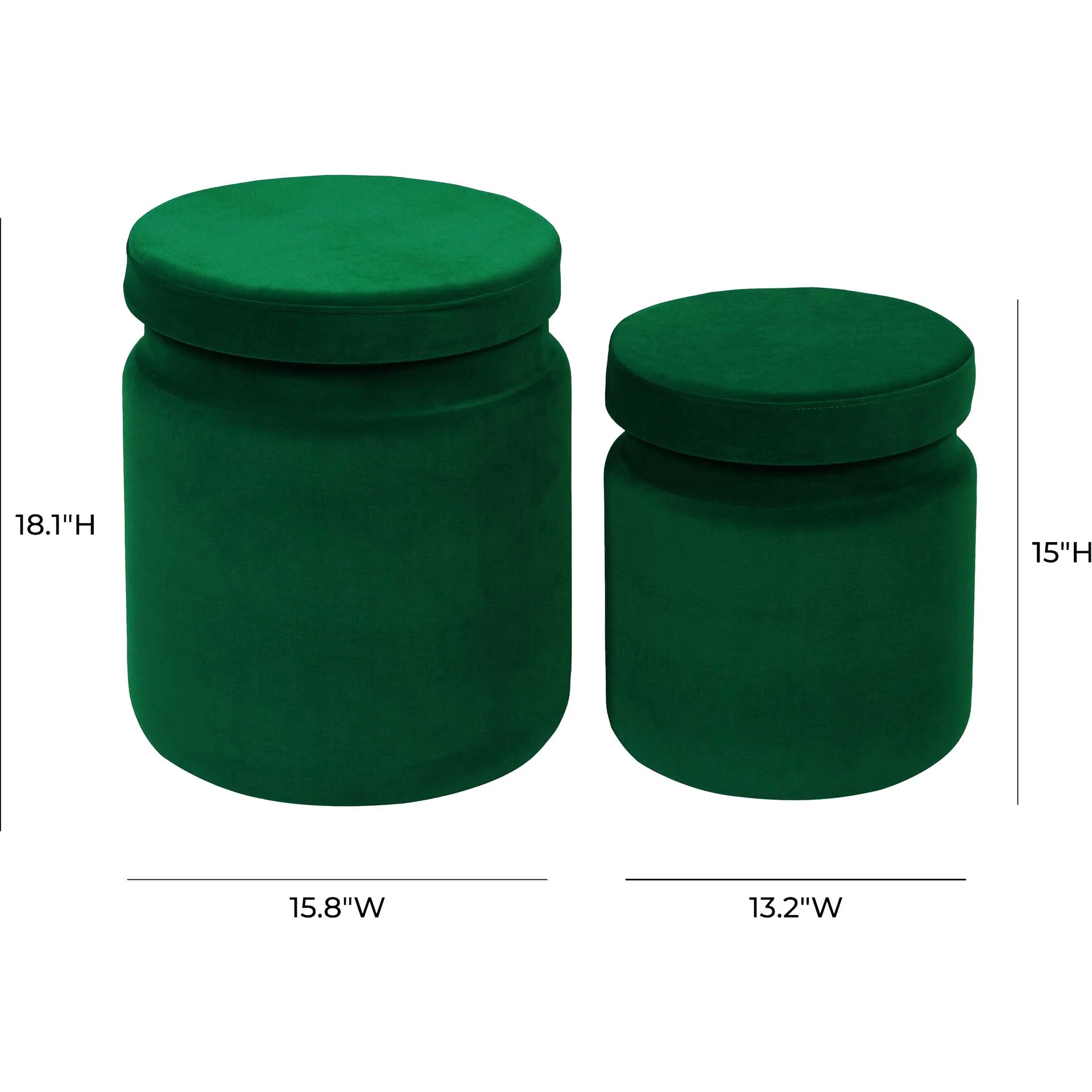 Kristy Velvet Storage Ottomans Green - Image 6