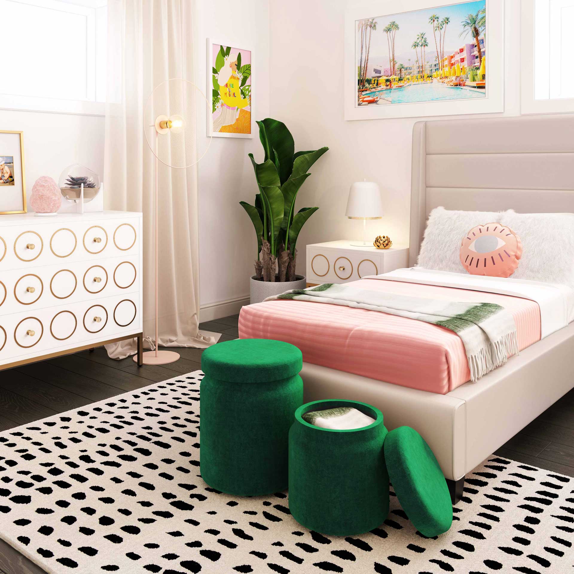 Kristy Velvet Storage Ottomans Green - Image 7