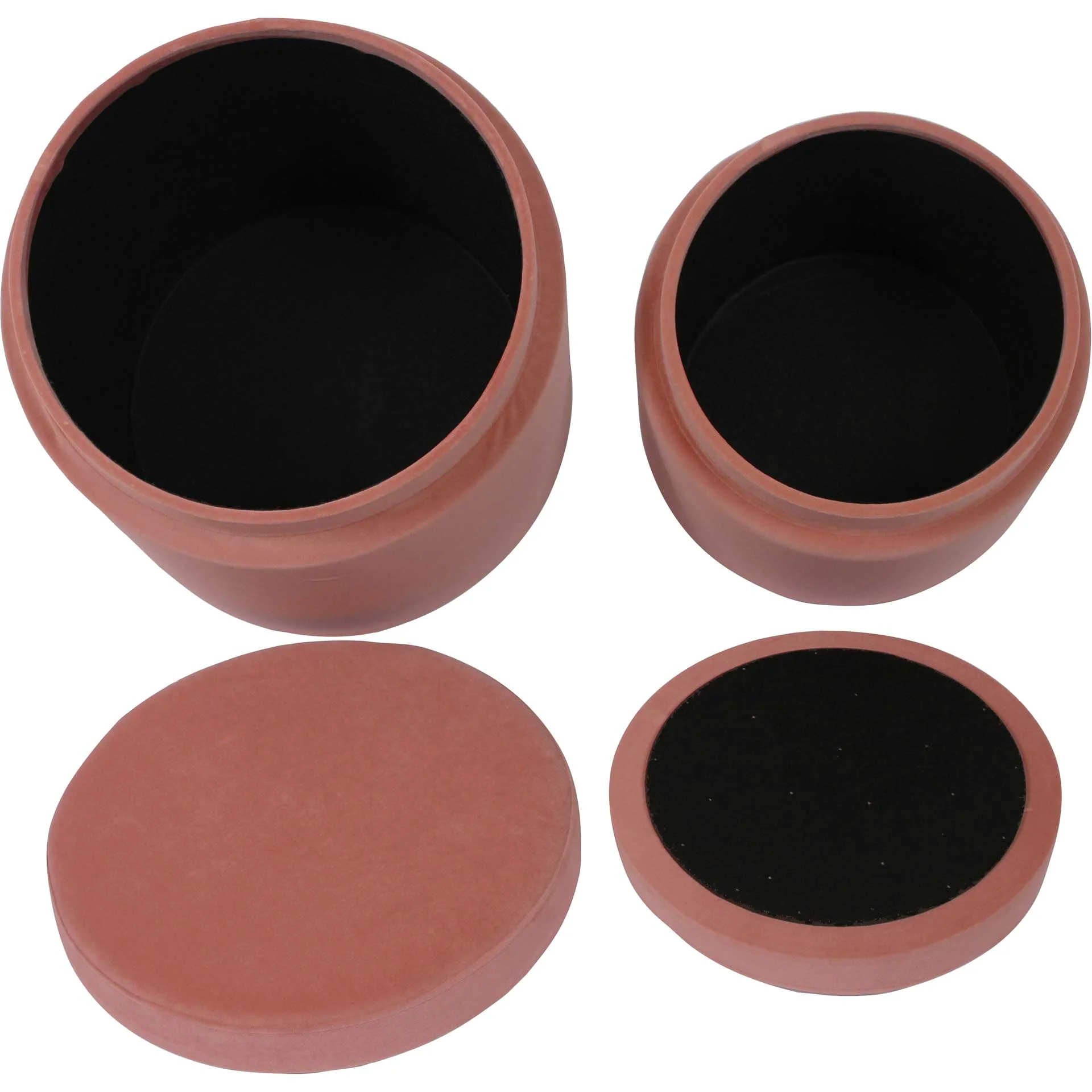 Kristy Velvet Storage Ottomans Salmon - Image 4