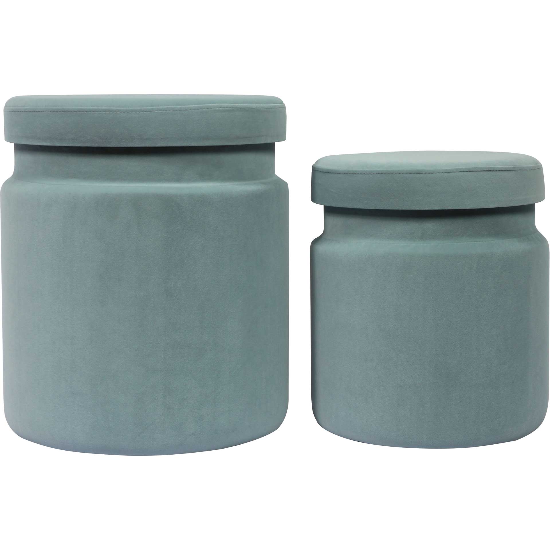 Kristy Velvet Storage Ottomans Sea Blue - Image 2