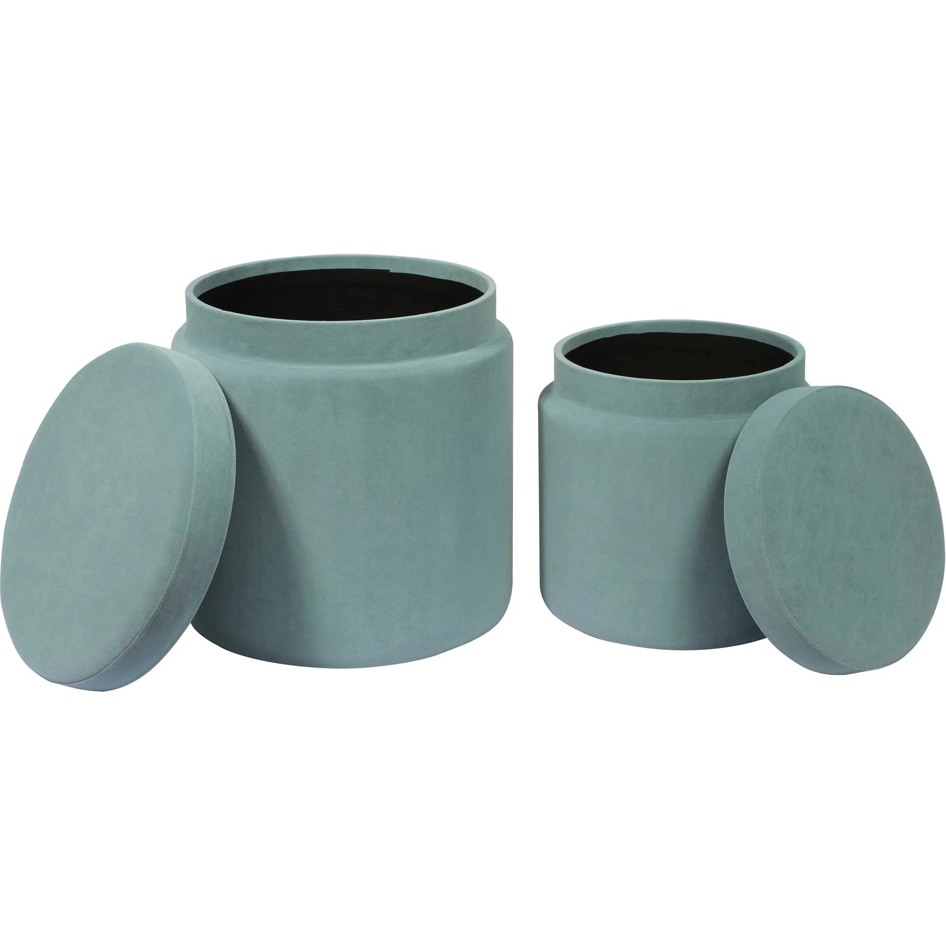 Kristy Velvet Storage Ottomans Sea Blue - Image 3