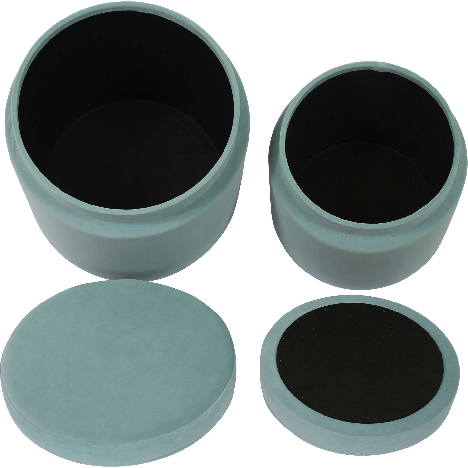 Kristy Velvet Storage Ottomans Sea Blue - Image 4