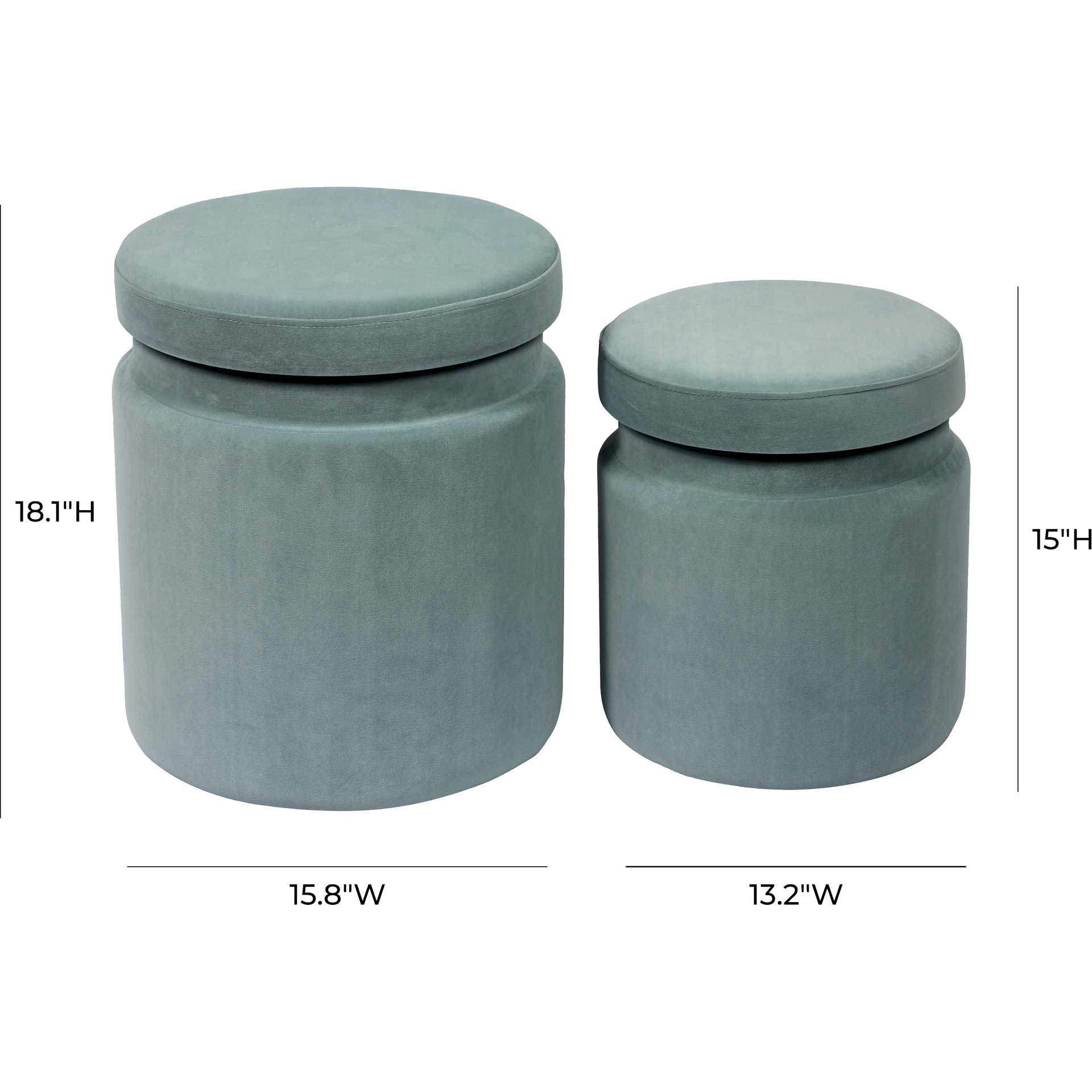 Kristy Velvet Storage Ottomans Sea Blue - Image 6